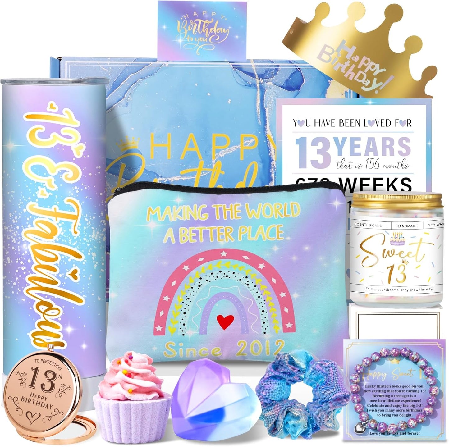 13Th Birthday Gifts for Girls, Gift for 13 Year Old, 11 PCS Unique 13Th Birthday Gift Ideas for Daughter, Niece, Granddaughter, Happy 13 Bday Present for Her, 13Th Teenager Bday Present