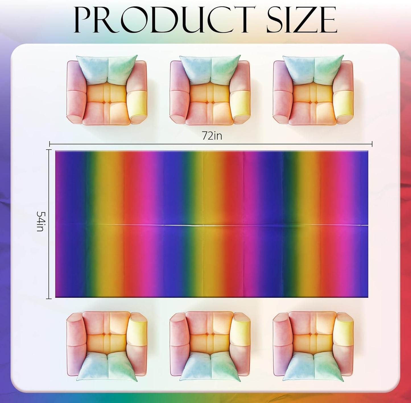 Set of 2 Disposable Tie-Dye Rainbow Tablecloths, 54 x 72 Inches, Colorful Plastic Covers for Celebrations, Weddings, and Events