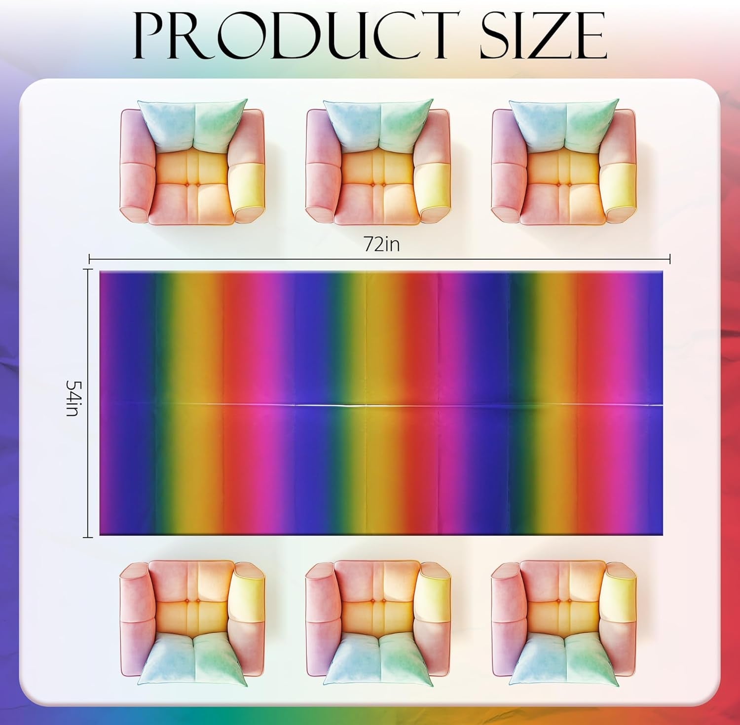 Set of 2 Disposable Tie-Dye Rainbow Tablecloths, 54 x 72 Inches, Colorful Plastic Covers for Celebrations, Weddings, and Events