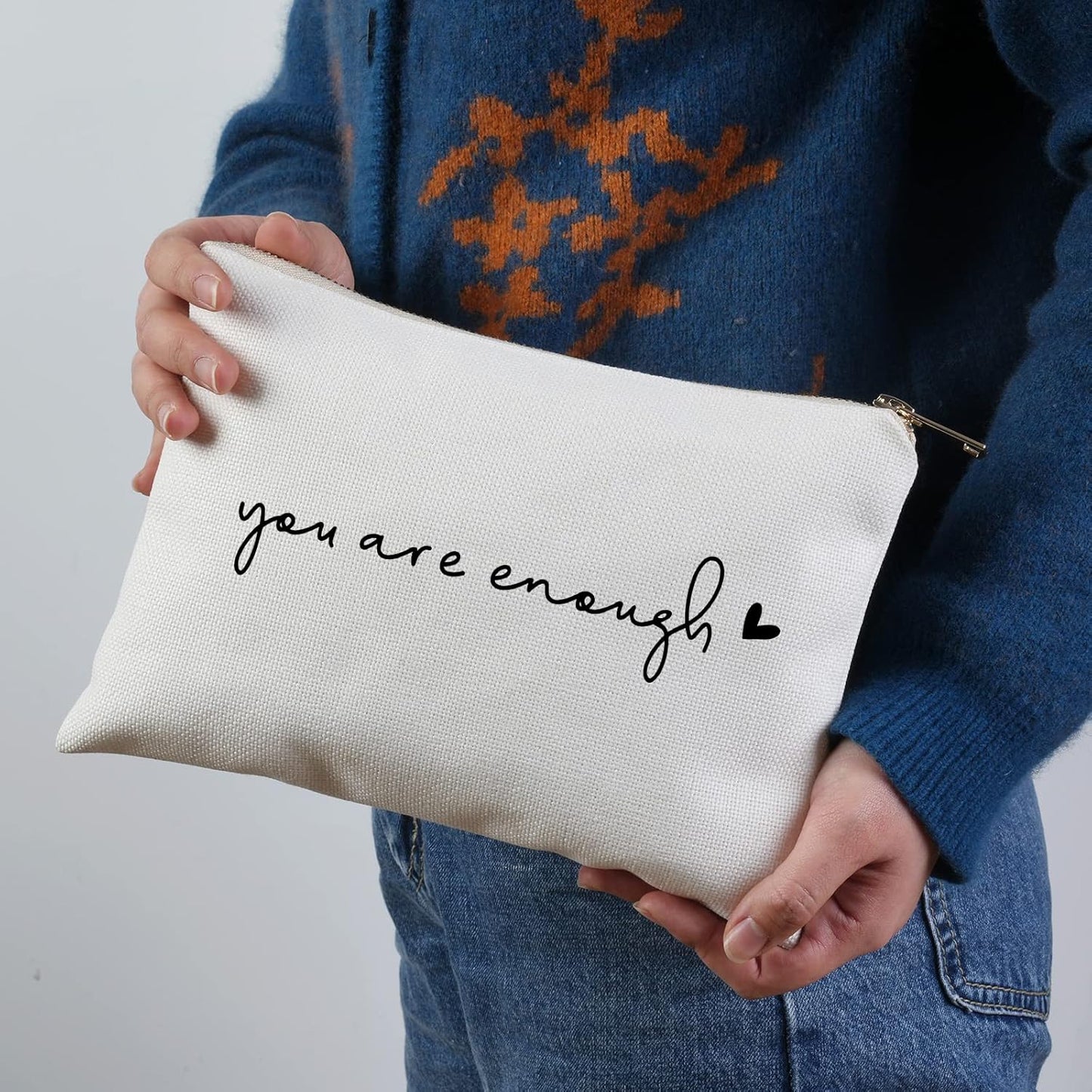 You Are Enough Makeup Bag Friend Gift Support Gift Affirmations Gift Mental Health Sister Lipstick Bag Gift for Women Inspirational Gift Self Love