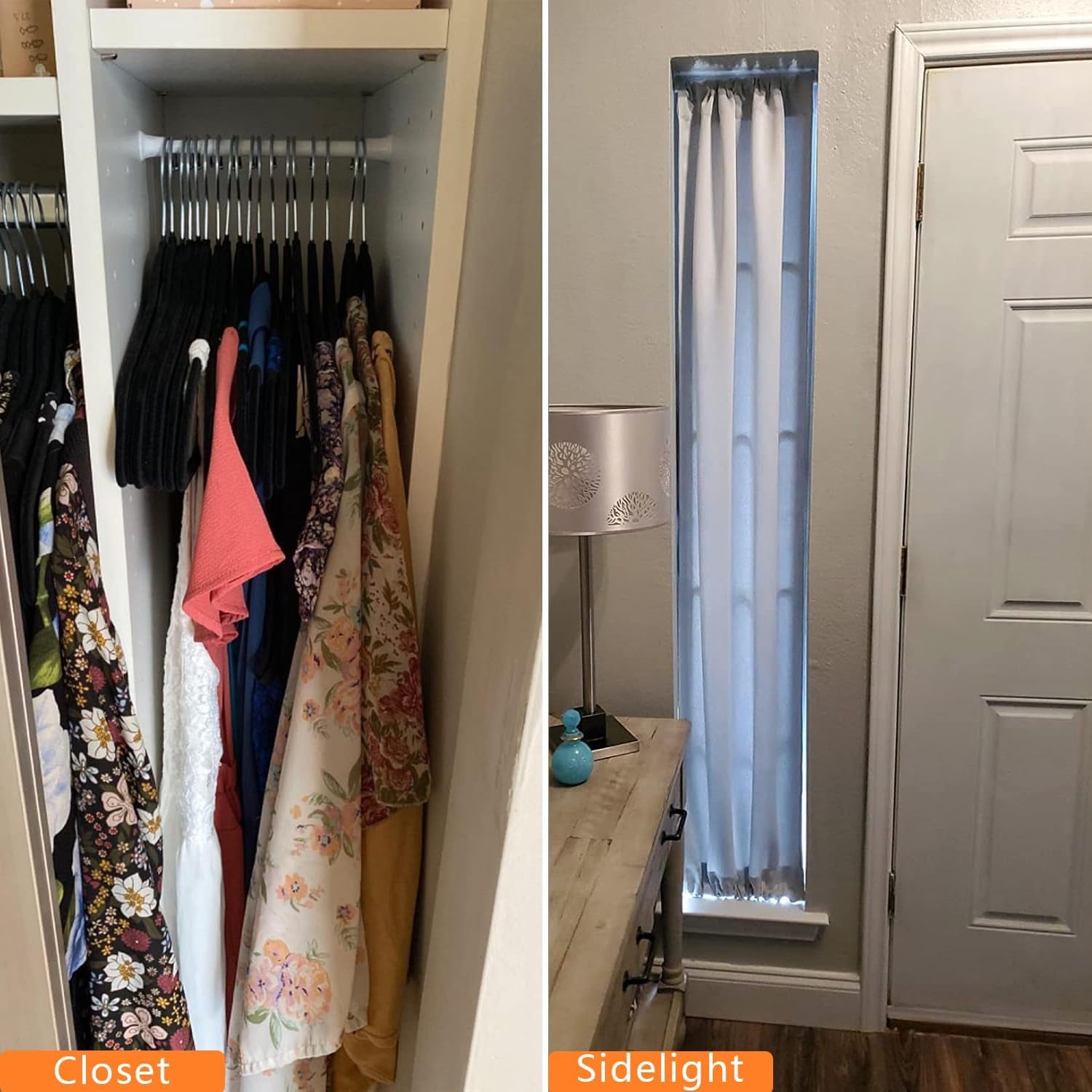 2 Pack Small Spring Tension Curtain Rod 7.5 to 11.5 Inch, Thin Tension Rod No Drill for Window Cupboard Closet, White