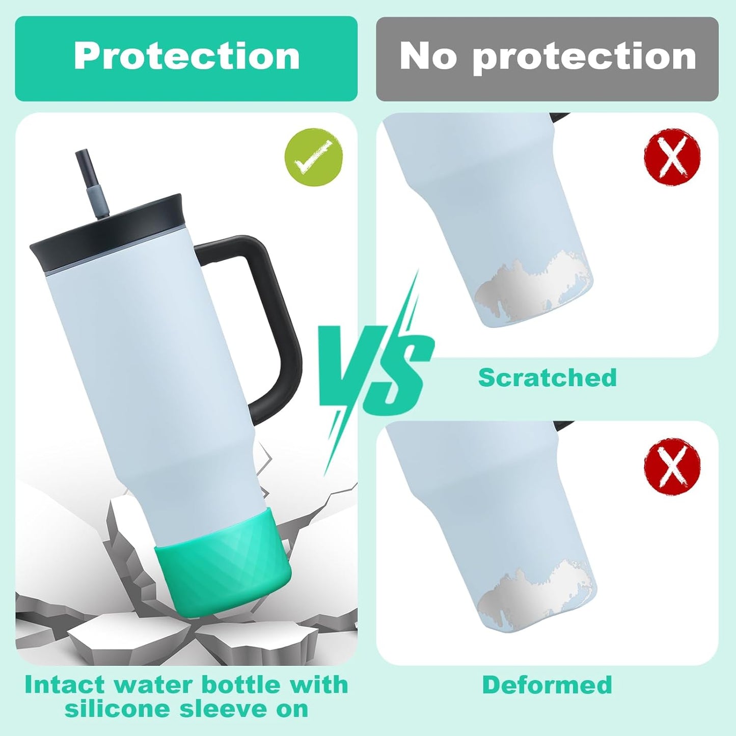 Silicone Boot for Owala 40 Oz Tumbler with Handle, Anti-Slip Protective Sleeve for Stainless Steel Triple Layer Insulated Travel Tumbler Accessories