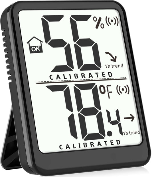 Room Thermometer Small Hygrometer Indoor Humidity Monitor Sensor, Digital Temperature and Humidity Meter Gauge for Home, Baby Nursery, Reptile, Greenhouse - Battery Included