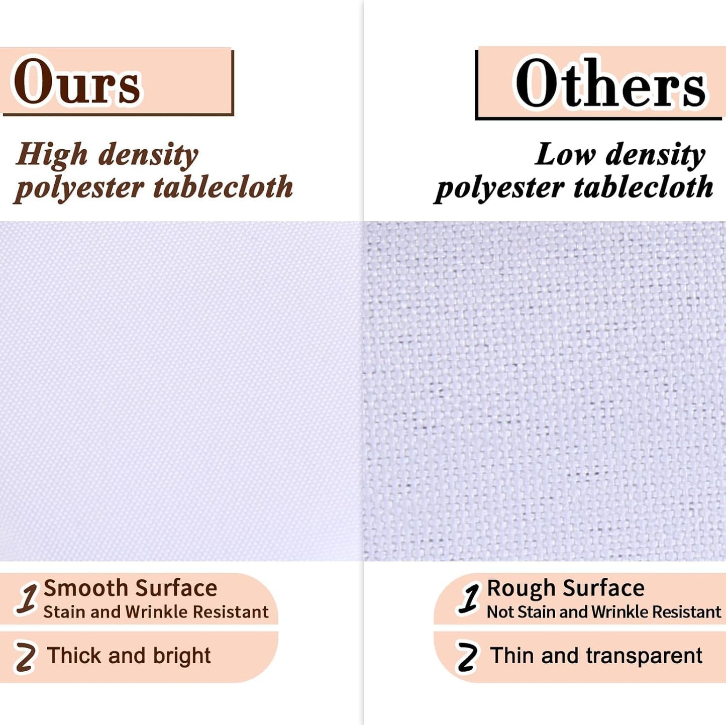 60 X102 Inch White Rectangle Table Cloths 2 Packs Polyester Tablecloths High Density Washable Fabric Table Cover for 6 Foot Tables Wrinkle Resistant Tablecloth for Wedding Buffet Banquet Party
