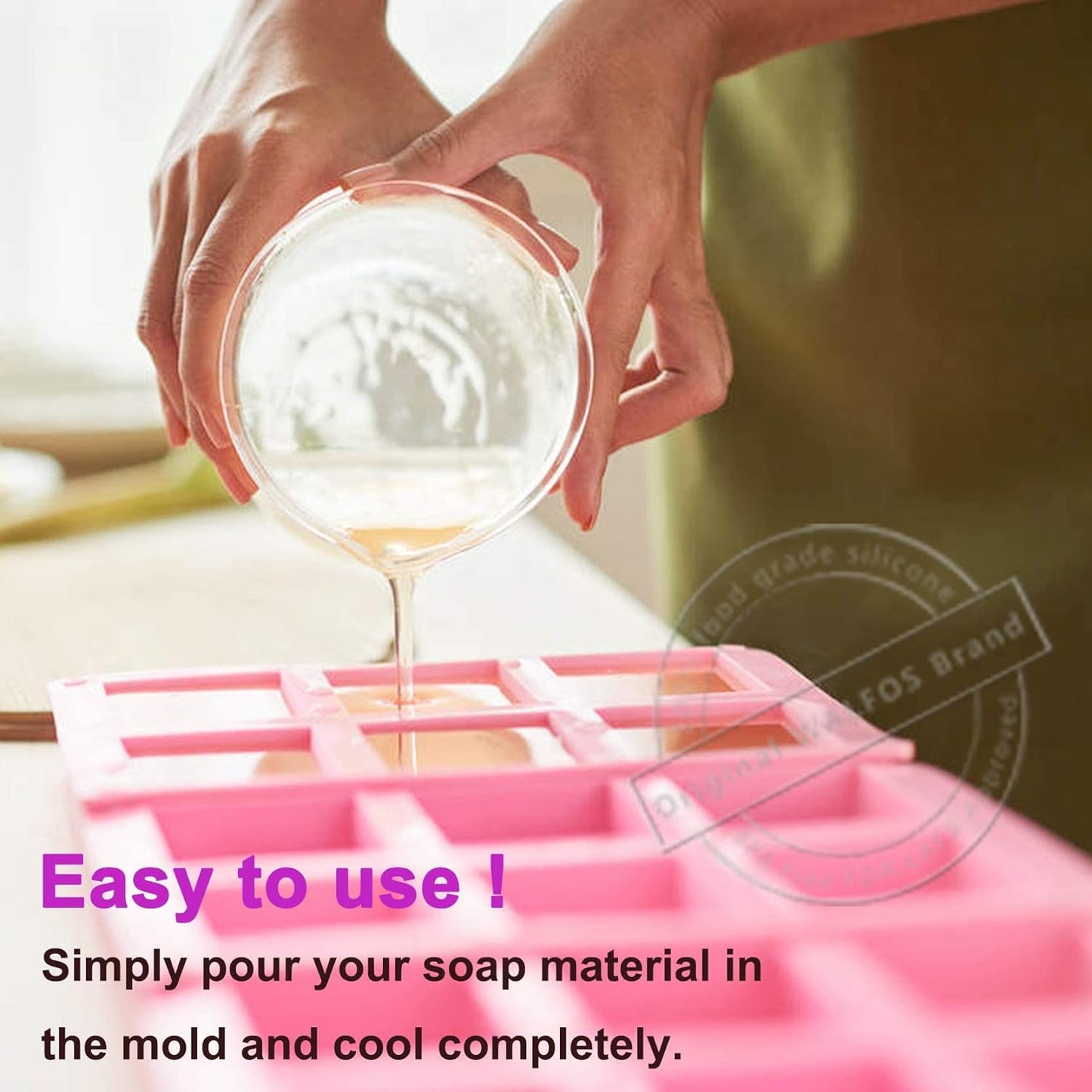 Silicone Soap Molds Set of 3, 6 Cavities Rectangle Silicone Soap Molds for Homemade Craft Soap Mold, Cake,Chocolate & Ice Cube Tray(Blue & Purple & Pink)