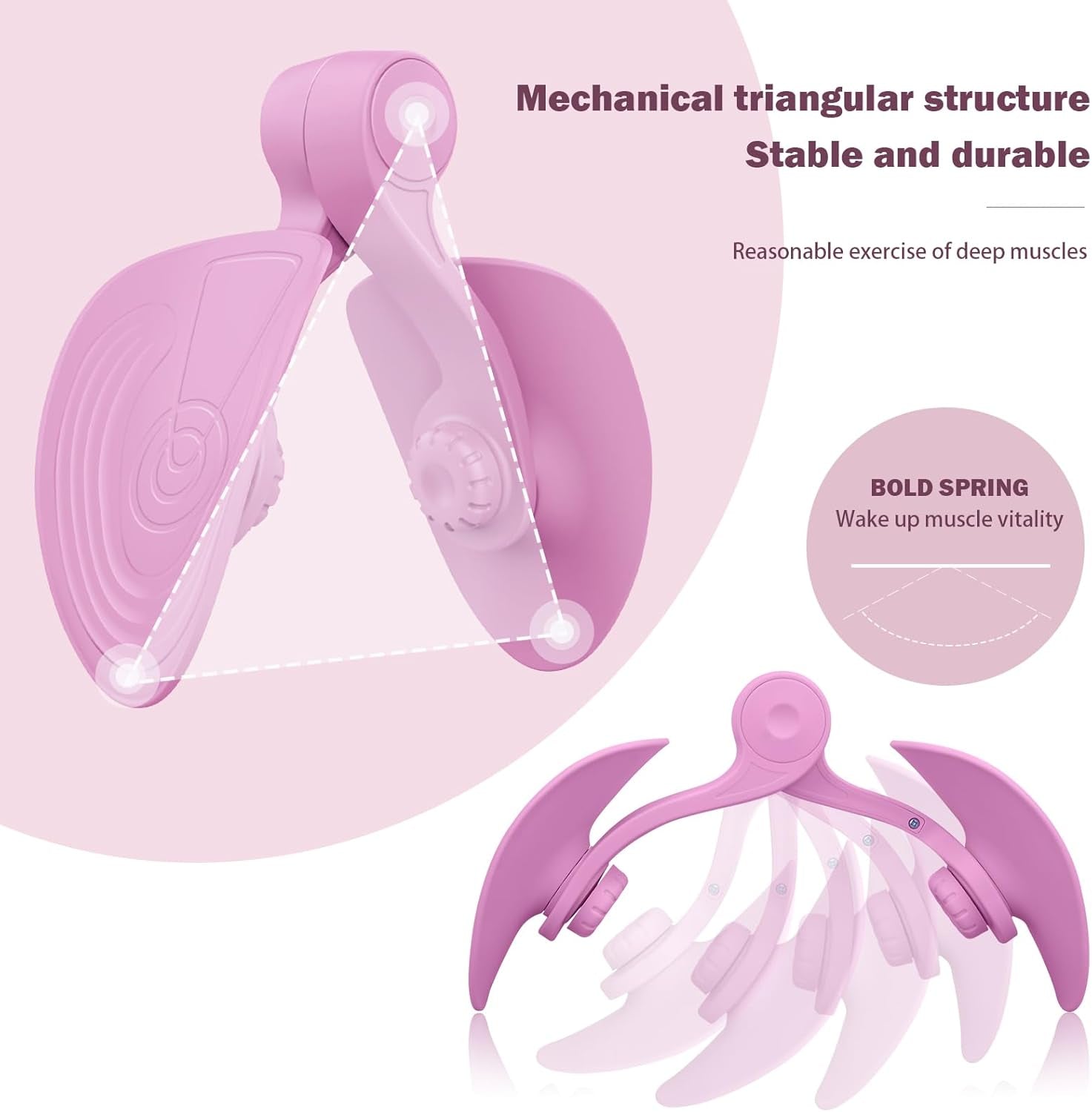 Inner Thigh Exerciser Kegel Exercise Products for Women Pelvic Floor Muscle Trainer Inner Thigh Hip Exercise Equipment Postpartum Rehabilitation Pelvic Floor (Pink)