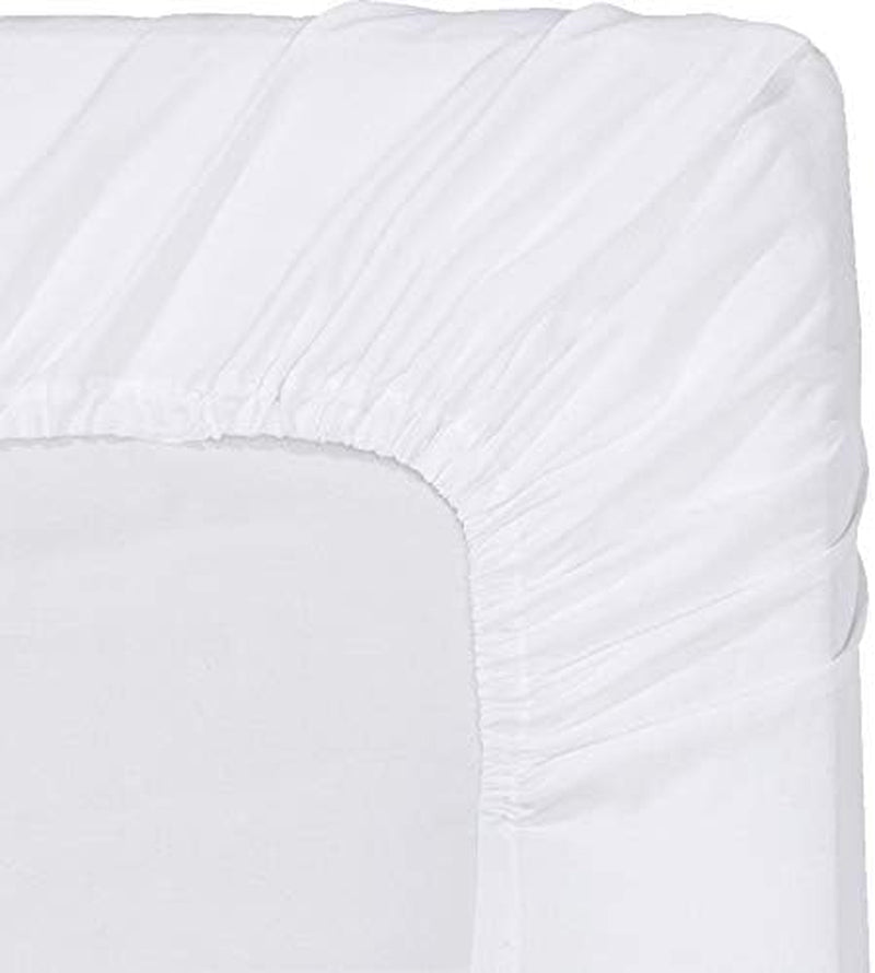 Twin Fitted Sheets - Bulk Pack of 6 Bottom Sheets - Soft Brushed Microfiber - Deep Pockets - Shrinkage & Fade Resistant - Easy Care (White)