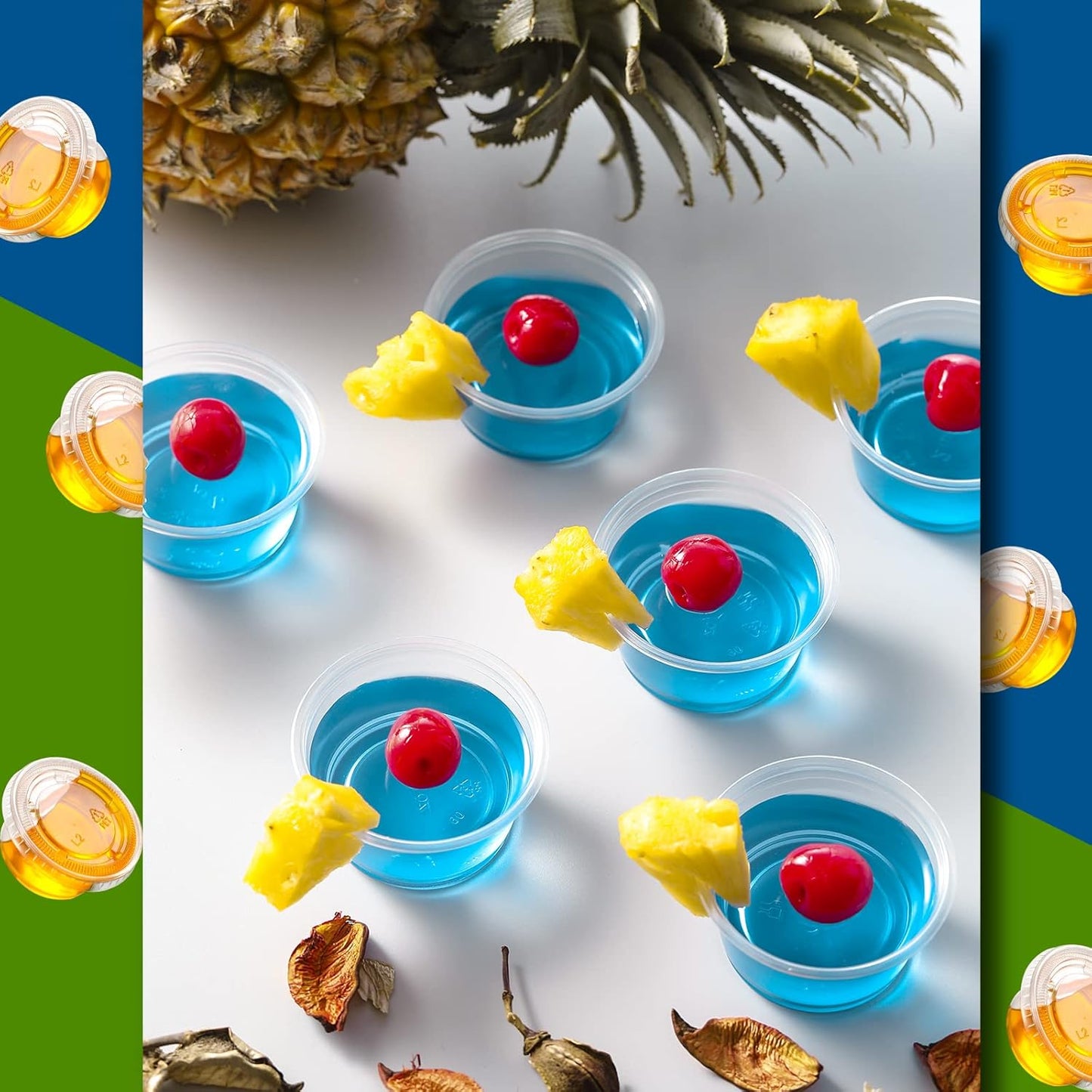 130 Sets - 2 Oz Jello Shot Cups, Small Plastic Containers with Lids, Airtight and Stackable Portion Cups, Salad Dressing Container, Dipping Sauce Cups, Condiment Cups