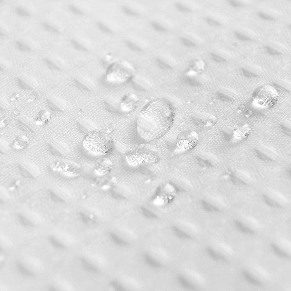 Waffle Weave Stall Fabric Shower Curtain 32 Inches Narrow Size, Hotel Luxury Spa, 230 GSM Heavy Duty, Water Repellent, White Spa Pique Pattern Decorative Bathroom Curtain, 32X72