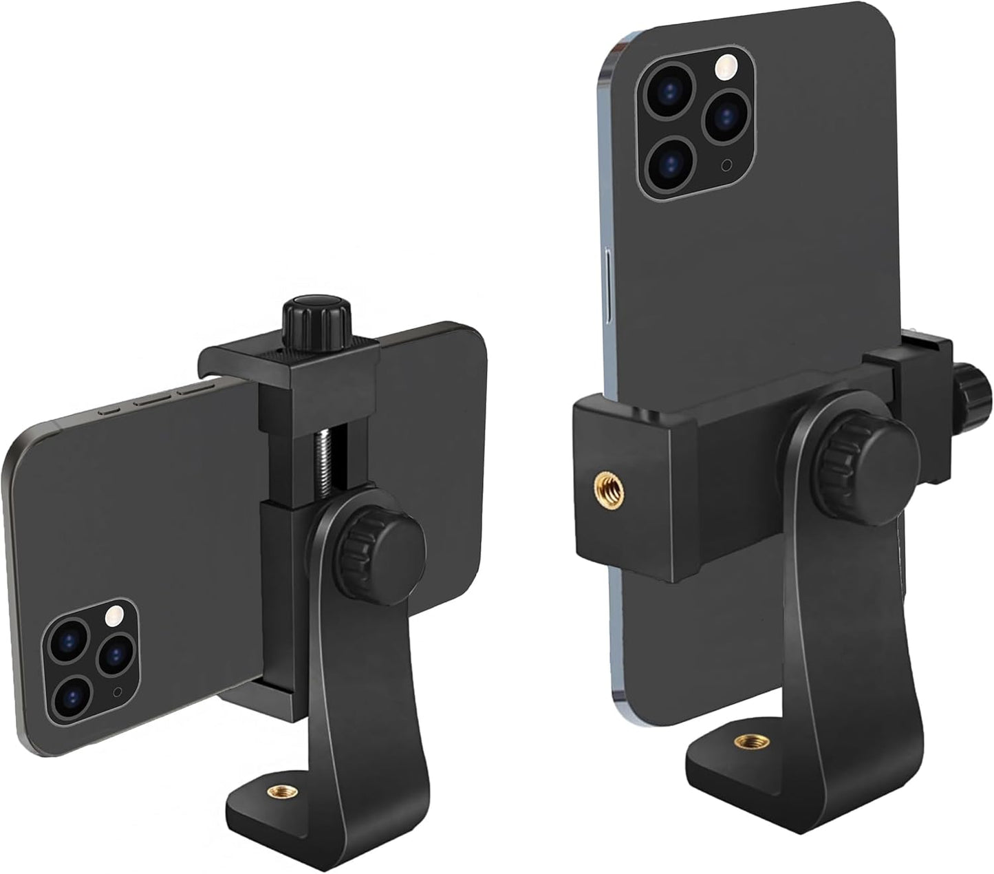 Phone Holder/Vertical and Horizontal Tripod Mount Adapter Rotatable Bracket with 1/4 Inch Screw, Adjustable Clip for Iphone, Android Cell Phone, Selfie Stick, Camera Stand
