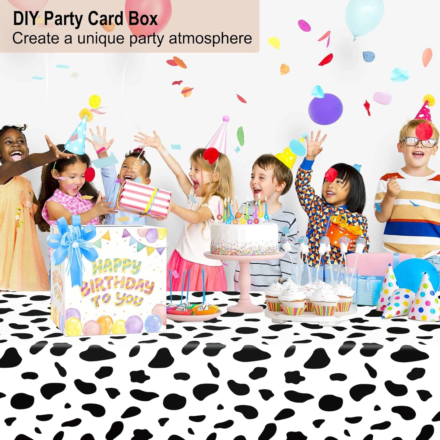 White Cards Box for Birthday, Wedding, Bridal or Baby Shower, Graduation, Anniversaries, Engagement Party Decorations Supplies Money and Cards Receiving Box