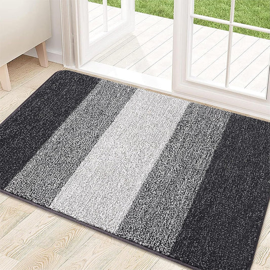 Indoor Outdoor Door Mat, 32X20 Non-Slip Absorbent Dirt Trapper, Low-Profile Washable inside Entrance Front Floor Mat, Sturdy Soft Entry Doormats for Entryway, Grey