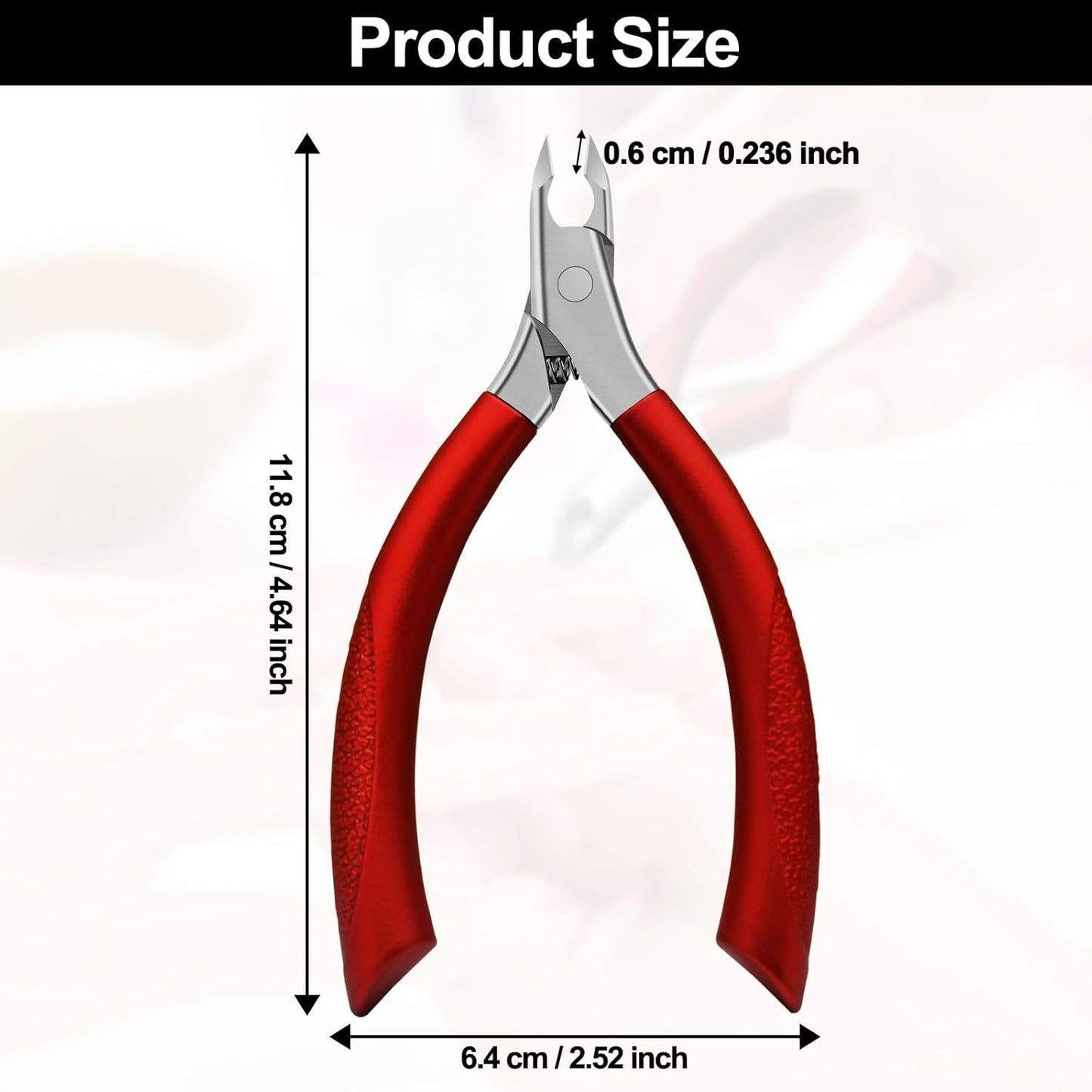 Cuticle Trimmer, Extremely Sharp,Cuticle Clippers for Nails with Silicone Handle, Non-Slip,Professional Steel Cuticle Cutter,Trimmer Dead Skin Remover Stainless Cuticle Remover Tool-Rose Red