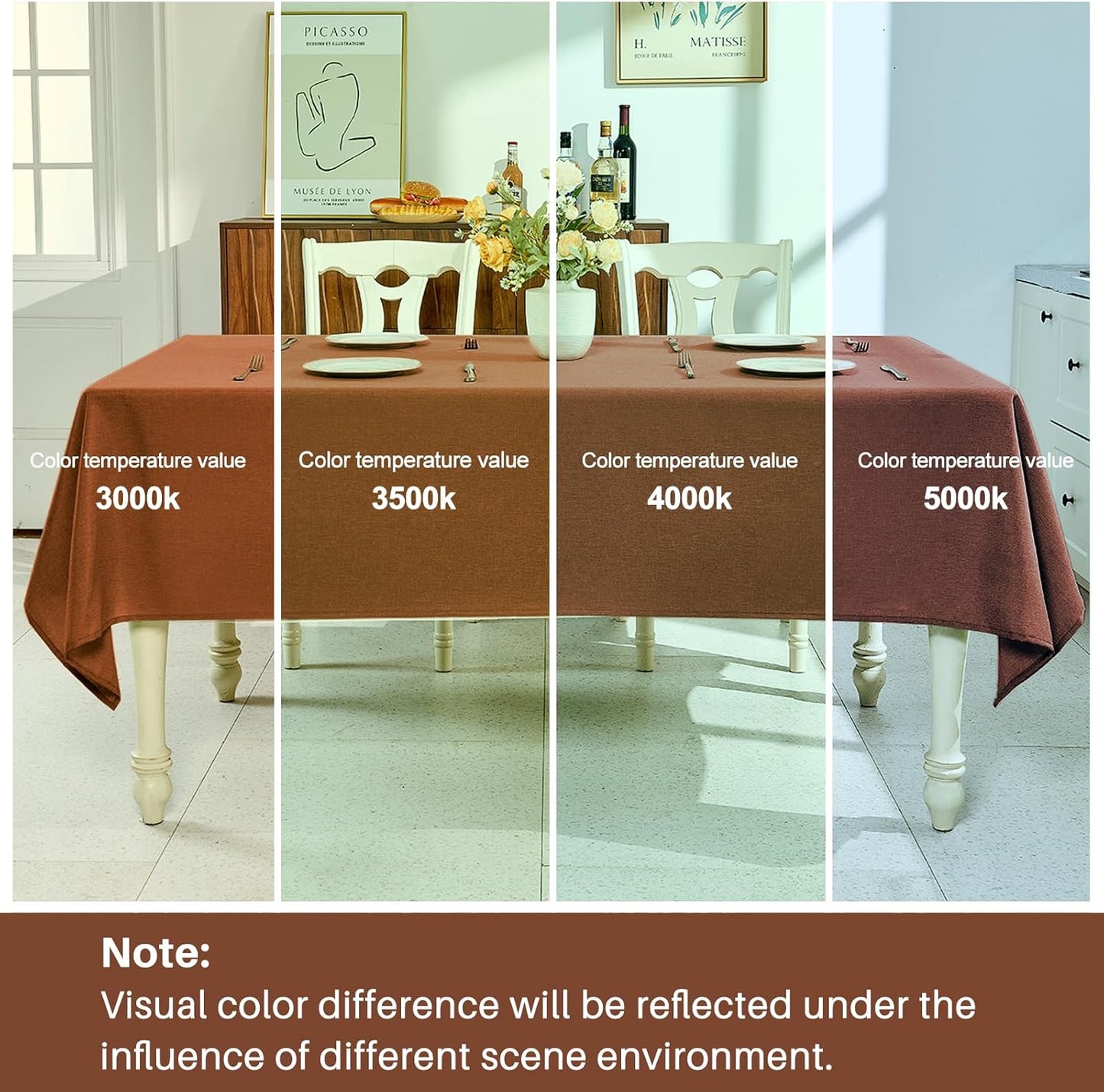 Textured Linen Table Cloth for Rectangle Tables - Coffee Tablecloths Rectangular Waterproof Wrinkle Free Wipeable Dining Table Cover for Spring Wedding Birthday Kitchen Decor, 52 X 70 Inch