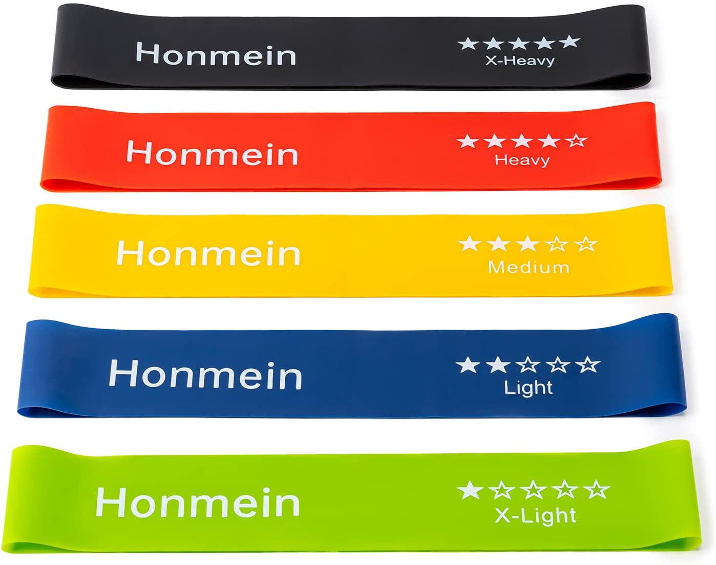 Professional Resistance Bands for Home Fitness and Strength Training - Five Resistance Levels, Made from Natural Latex, Includes Instructional Guide and Carrying Bag