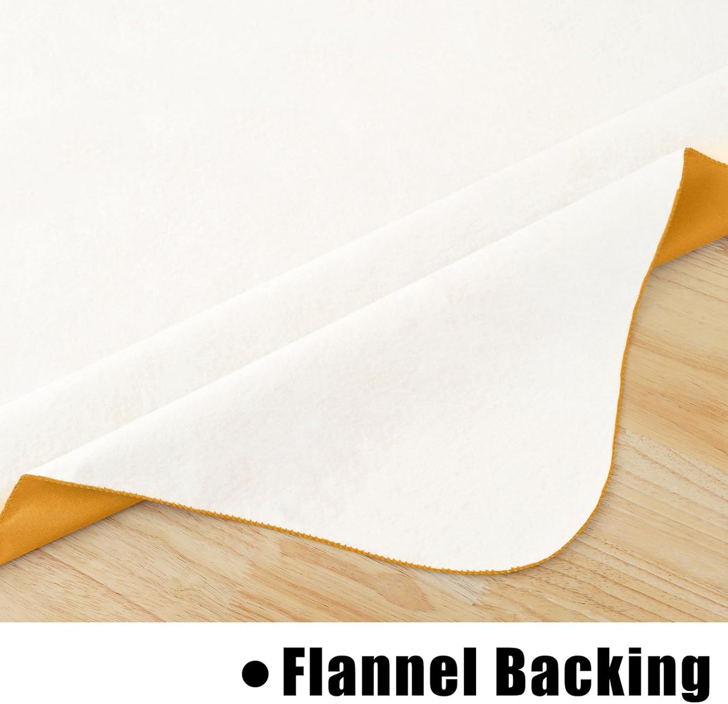 Rectangle Vinyl Tablecloth, Waterproof Spillproof Plastic Flannel Backed Table Cloth, Wipe Clean Table Cover for Autumn, Thanksgiving, Harvest Parties (Mustard Yellow, 54" X 78")