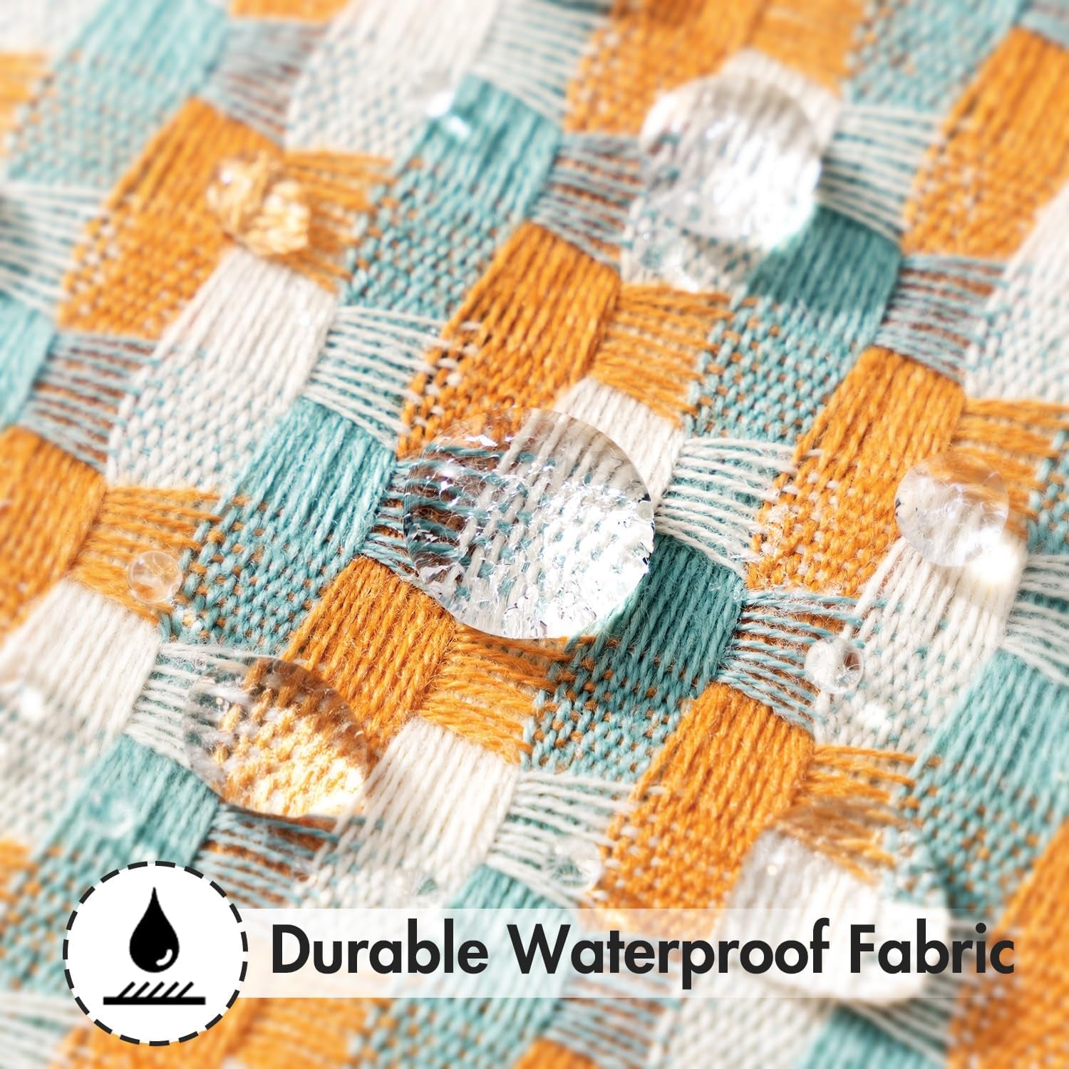 Pack of 2 Outdoor Throw Pillow Covers Decorative Farmhouse Square Waterproof Pillows for Tent Patio Garden Balcony Sofa, 12X20 Inch Orange Green