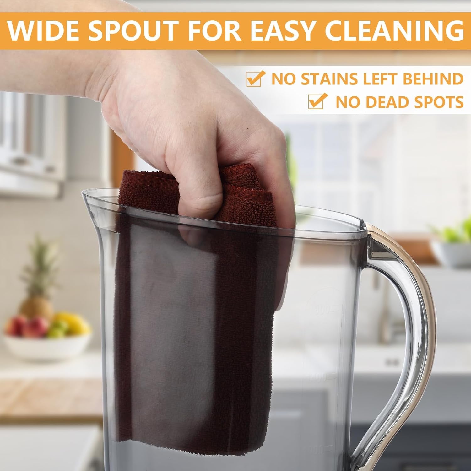 2.1 Liter/70.6 Oz Plastic Water Pitcher with Lid - Iced Tea Pitcher for Fridge and 4 Cups, BPA Free, Shatterproof, Great for Iced Tea, Lemonade, Juice, Green