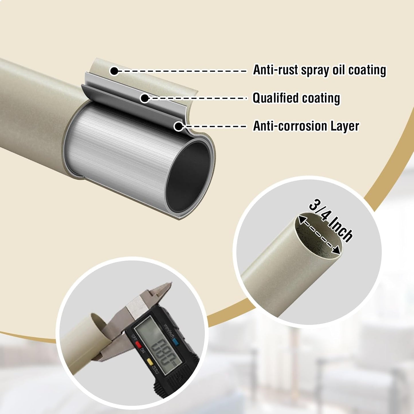 Blackout Curtain Rod for Windows 18.5 to 28.5 Inch, 3/4 Inch Adjustable Wrap around Short Curtain Rods Telescoping Curved Drapery Rods for Living Room Inoor/Outdoor,Nickel