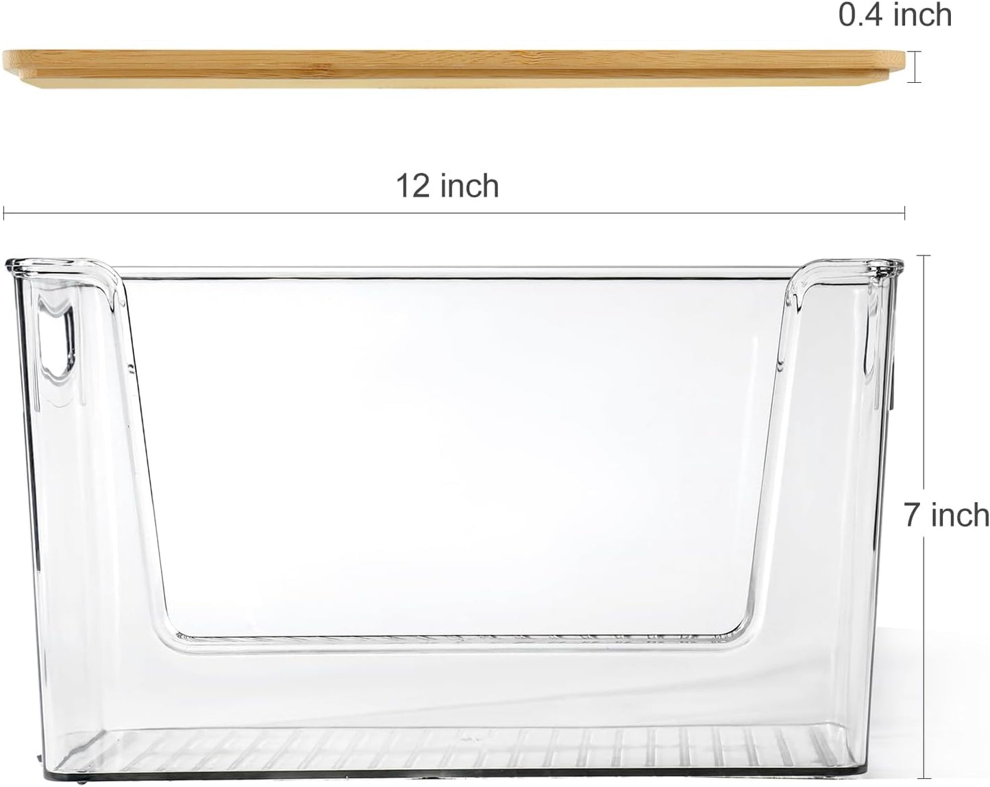 Pantry Organizers Storage, 2 Pack Stackable Kitchen Counter Bins for Onion Potato Garlic, Fruit Vegetable Produce Storage Space-Saving Countertop Organizer (12" X 7" X7")