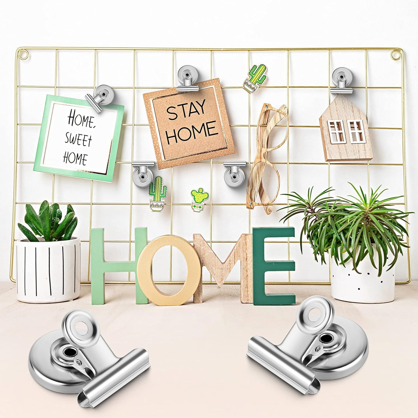 12Pack Fridge Magnets Magnetic Clips Heavy Duty for Fridge, Whiteboard Magnets Clips for Refrigerator, Detailed List Display Paper Fasteners on Home& Office& Teaching (Silver)