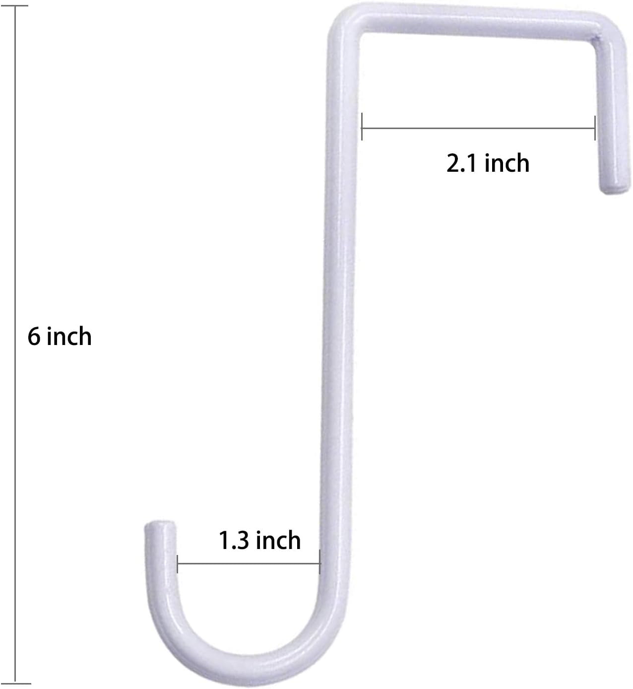 Vinyl Fence Hooks 2x6 Inches - 4-Pack White Powder Coated Steel Hangers for Plants, Planters, Bird Feeders, and Patio Lights