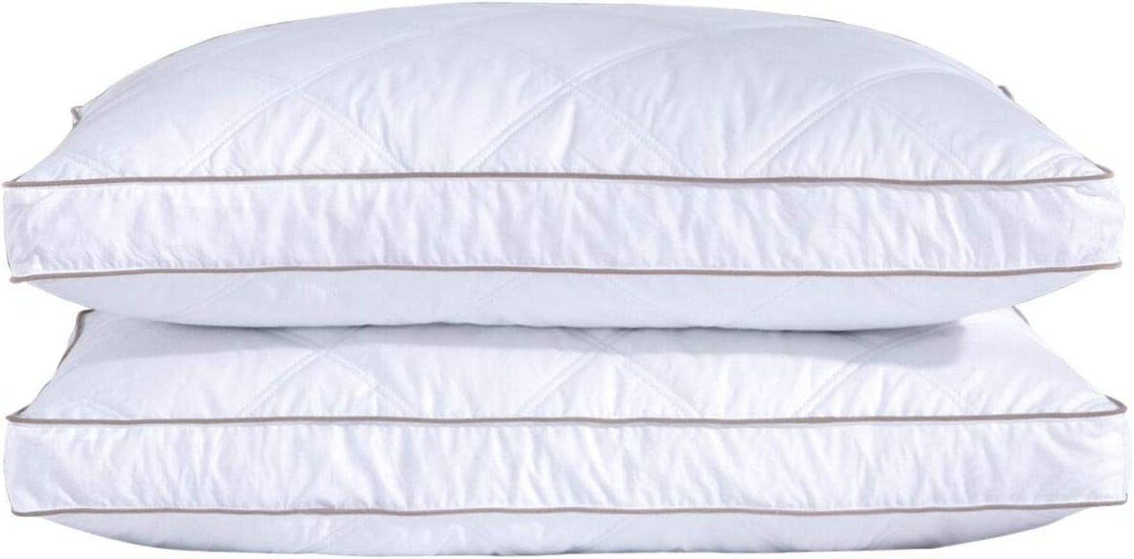 ® Goose Feathers and down Pillow for Sleeping Gusseted Bed Hotel Collection Pillows, King, Set of 2