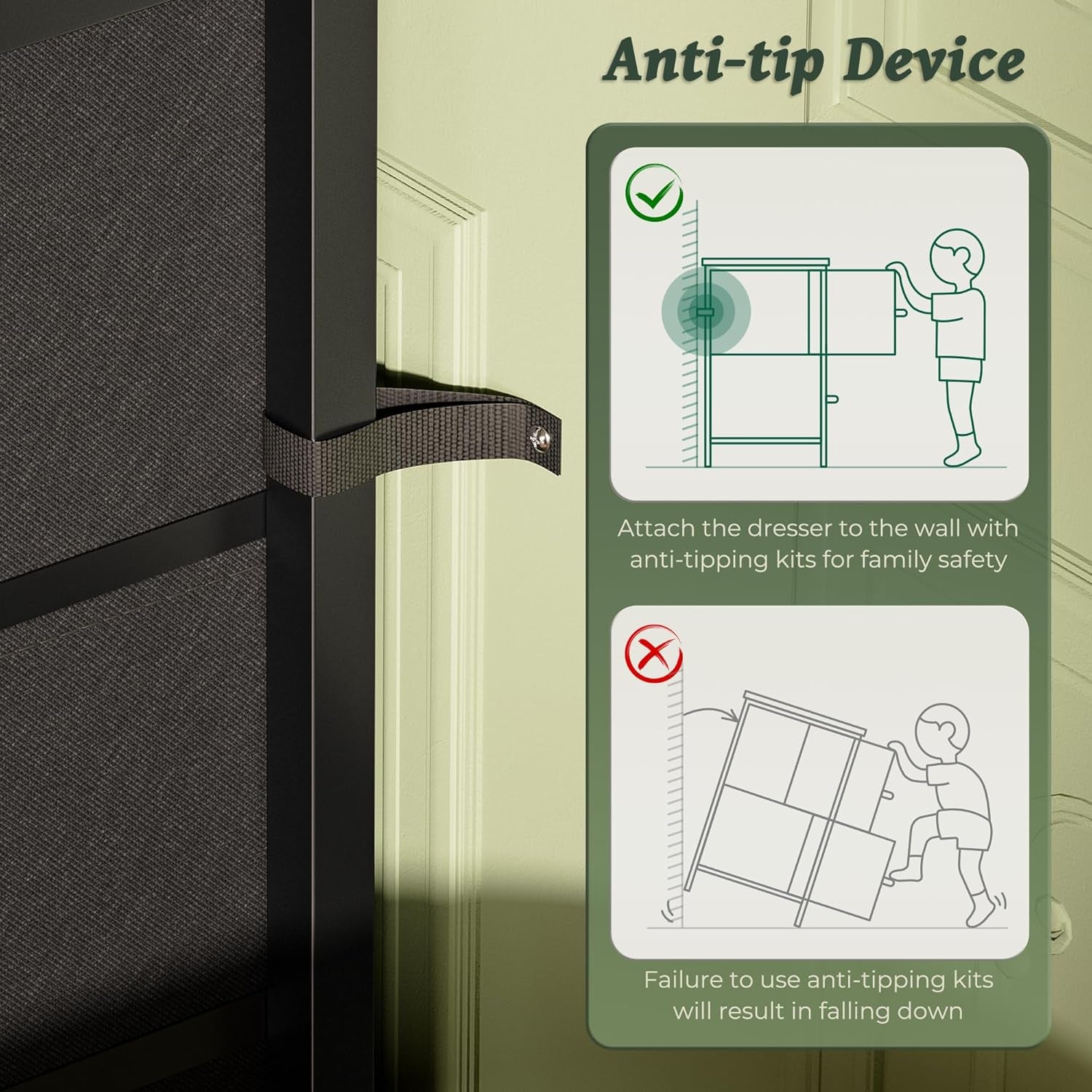 Rustic Brown 63-Inch TV Stand and 7-Drawer Dresser for Bedroom Storage, Suitable for 55 to 70 Inch TVs