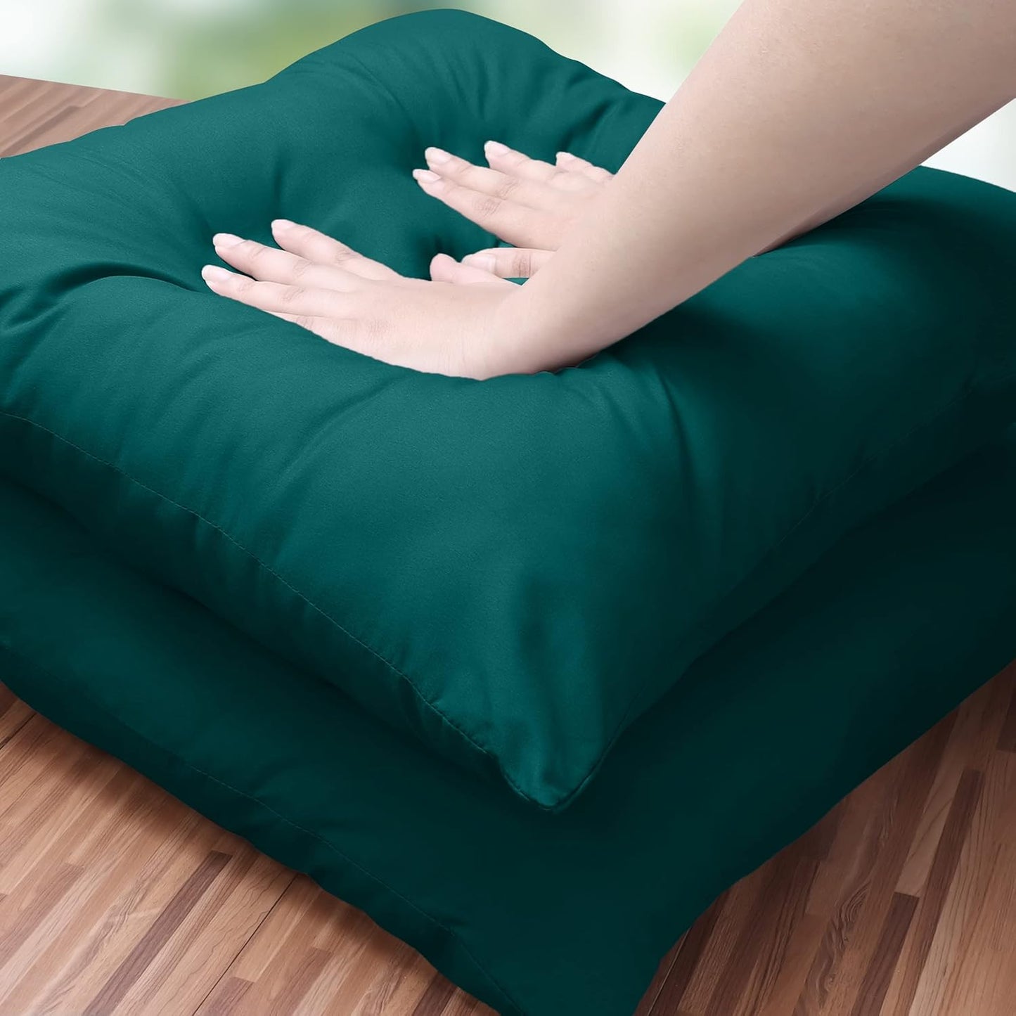 Throw Pillows Insert (Pack of 2, Dark Teal) - 18 X 18 Inches Bed and Couch Pillows - Indoor Decorative Pillow