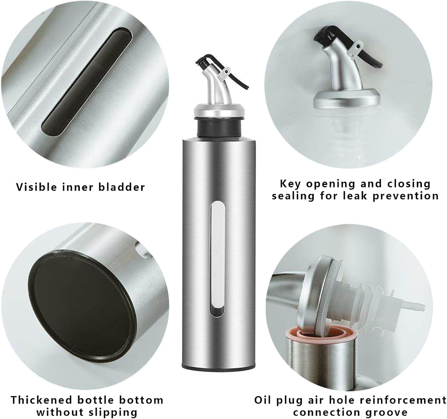 Olive Oil and Vinegar Dispenser Bottle Set for Kitchen,9.9Oz Clear Plastic Olive Oli Carafe(290Ml) with Pourers and Funnel (Large)