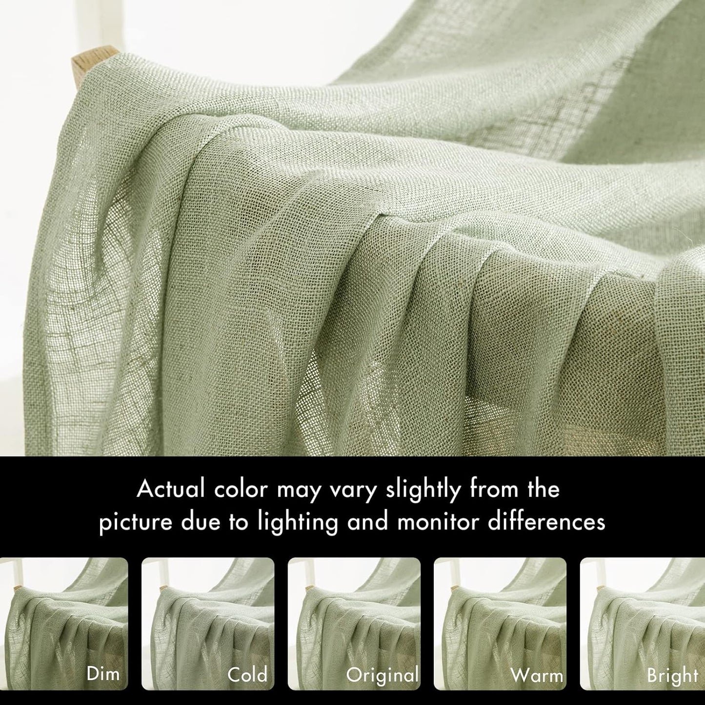 Linen Textured Kitchen Window Curtains over Sink 24 Inch Length Semi Sheer Farmhouse Small Small Curtains for Cafe Bathroom Basement, Short Rod Pocket Tier Curtains 2 Panels W26XL24, Sage Green