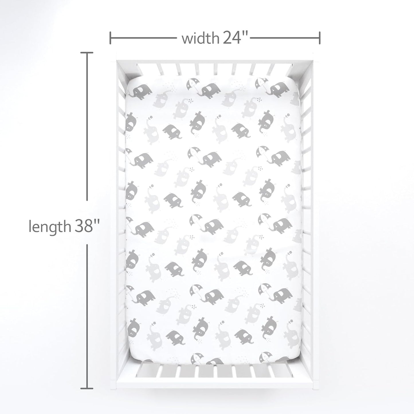 Mini Crib Sheets (38" X 24"), Fitted Portable/Mini-Crib Sheet for Boys and Girls, Compatible with Dream on Me, Delta Porta Crib and Arms Reach Ideal Cosleeper