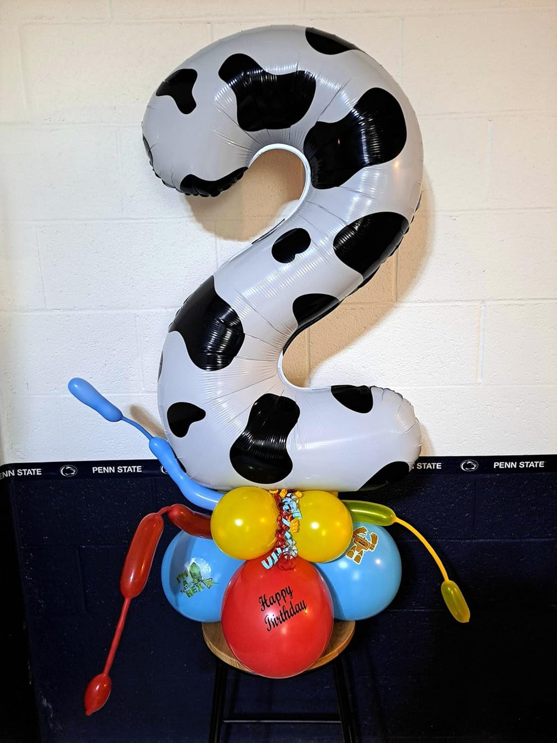 Cow Print 40 Inch 1St Number Balloon, Unisex Birthday Decorations, Farm Animal Party Supplies, Self Sealing, Reusable
