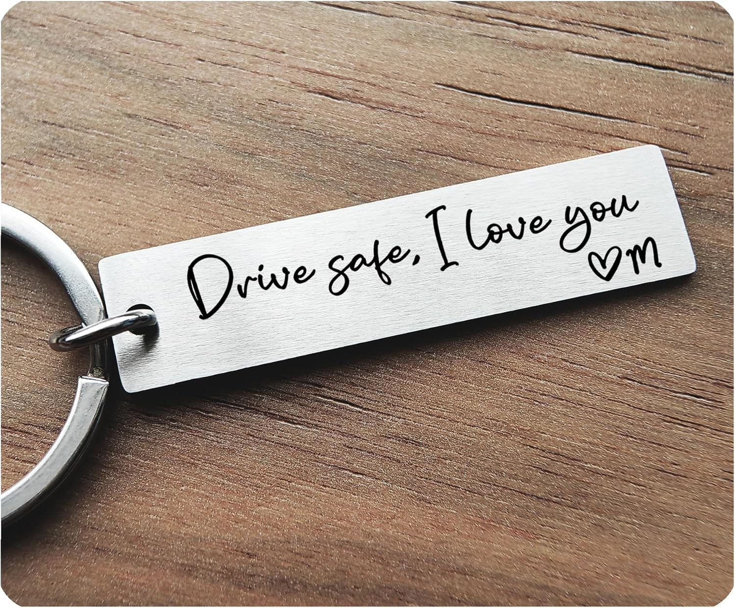 Drive Safe I Love You with Initial Customizable Laser Engraving Key Chain Gift for Him Valentine Wedding Personalized Gifts
