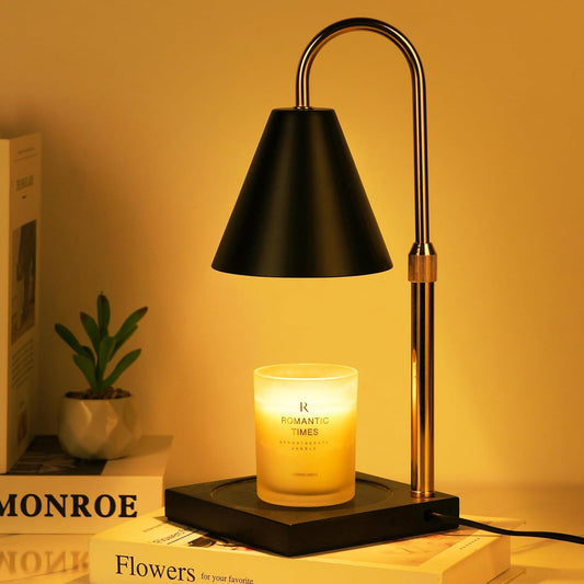 Candle Warmer Lamp with Timer Dimmer, Electric Candle Lamp Warmer for Bedroom Decor, Birthday Gifts for Women Mom, Adjustable Metal Candle Lamp, Mom Gifts, Home Decor for House Warming Gifts, Black