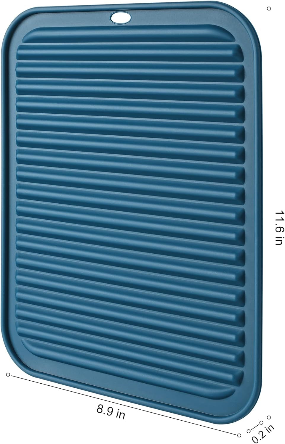 BPA Free Silicone Trivets for Hot Pots and Pans, 446℉ Heat Resistant for Kitchen Counter Dish Drying Mat, Set of 2 Classic Blue