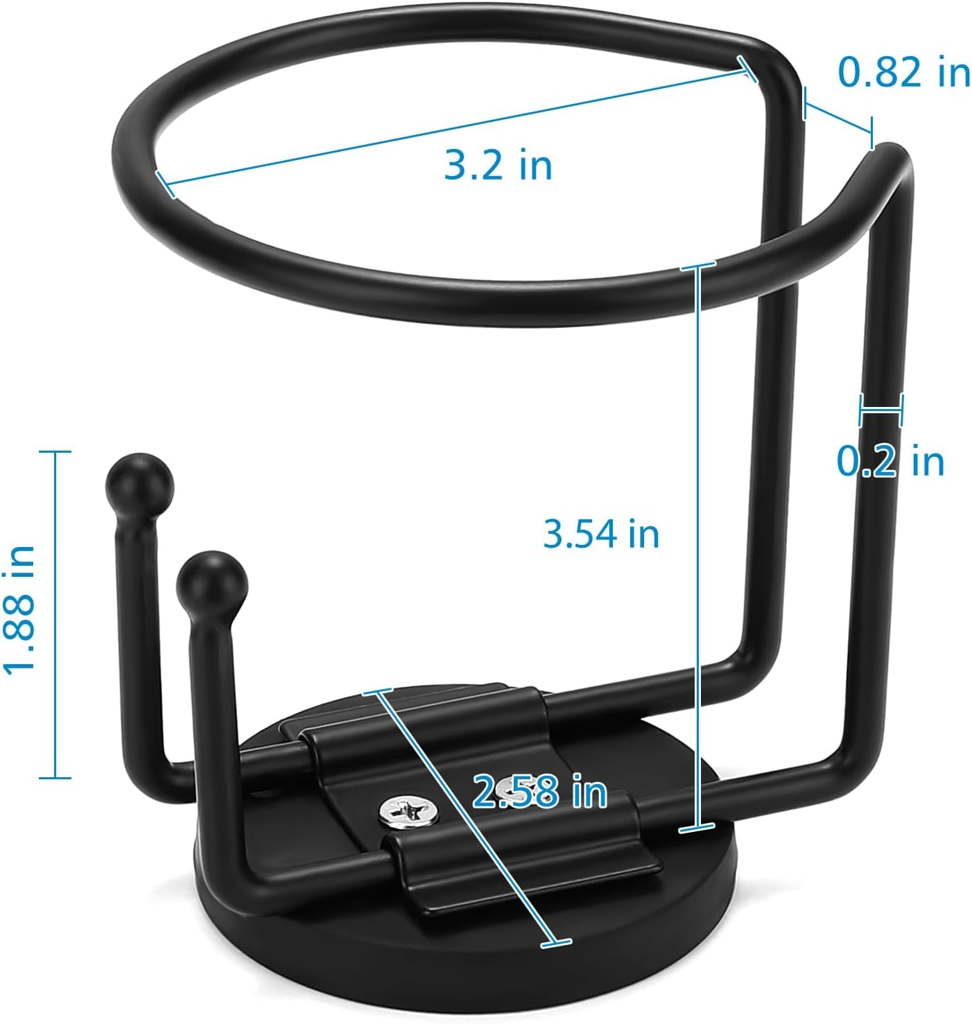 1 Pack Magnetic Cup Holder, SUS 304 Stainless Steel Magnetic Cup Caddy, Magnetic Drink Holder for Tractor Mower School Bus Refrigerator, Vertical or Horizontal Cup Holder on Metal Surface