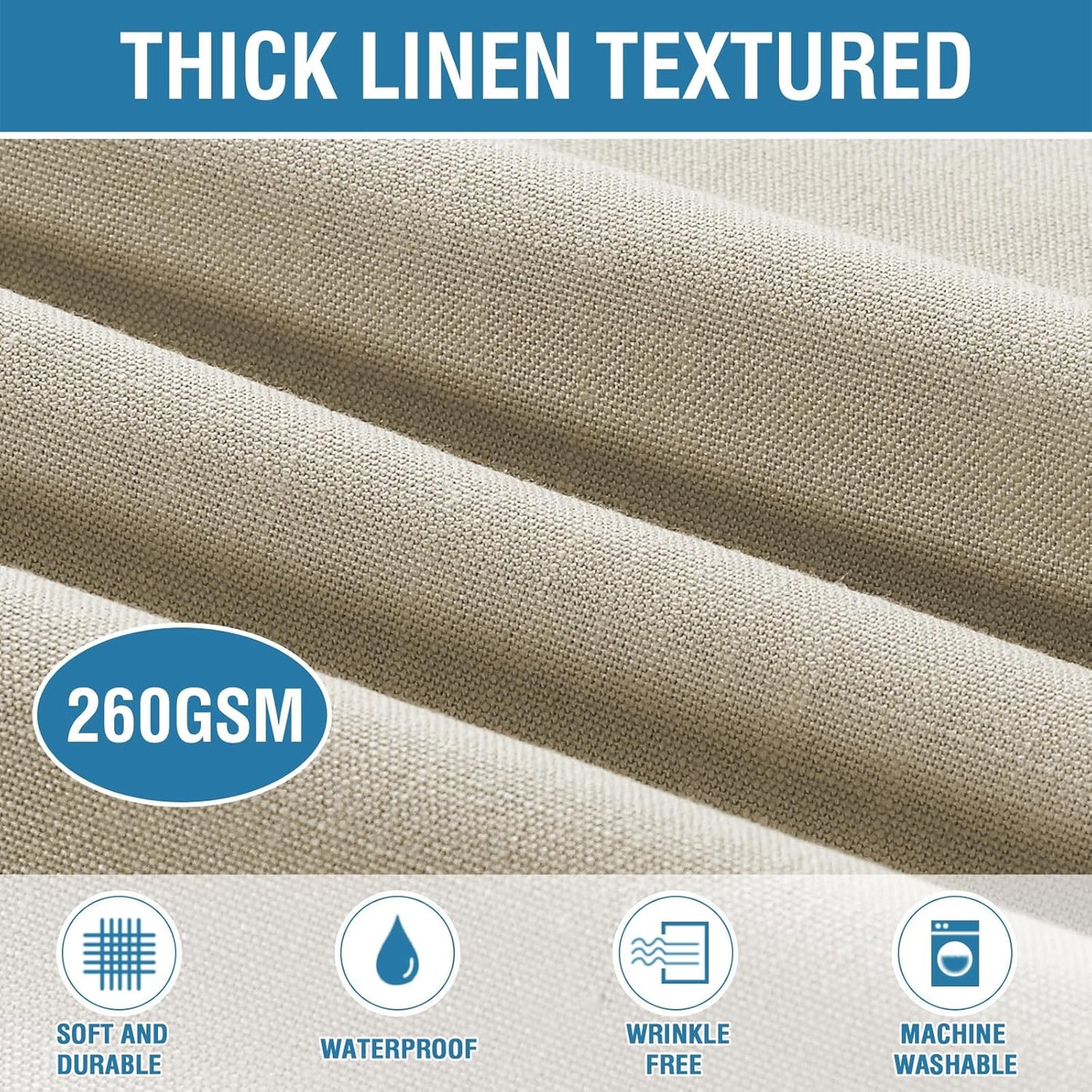 Linen Textured Table Cloths 54 X 54 Inch Premium Solid Tablecloth Spill-Proof Waterproof Table Cover for Dining Buffet Feature Extra Soft and Thick Fabric Wrinkle Free, Taupe