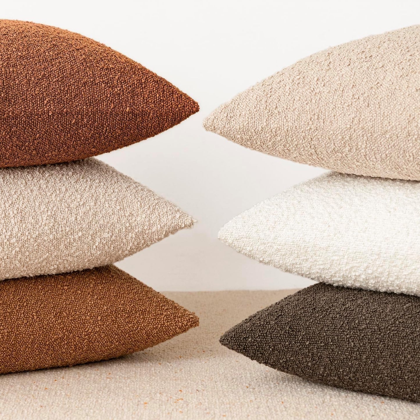 Pack of 2 Textured Boucle Throw Pillow Covers Accent Solid Decorative Lumbar Pillow Cases Soft Couch Cushion Case for Chair Sofa Bedroom Living Room Home Decor 12X20 Inch Burnt Orange Hazel