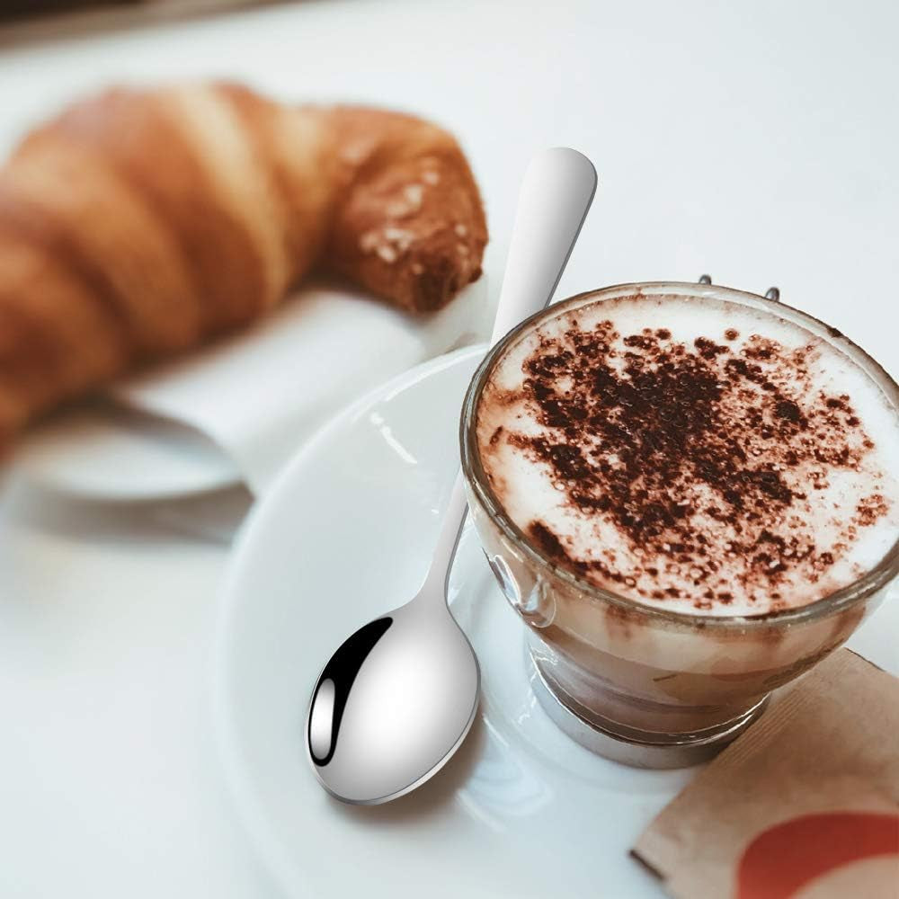 Teaspoons, 16 Piece Spoons Silverware, 6.7 Inches Premium Food Grade Stainless Steel Tea Spoon, Kitchen Dessert Spoons Set, Mirror Finish Dishwasher Safe