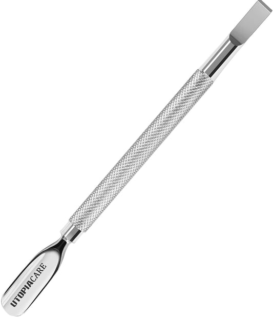 Cuticle Pusher Tool & Spoon Nail Cleaner, Professional Stainless Steel Cuticle Remover & Cutter, Durable Manicure & Pedicure Tool for Finger & Toenails, Silver