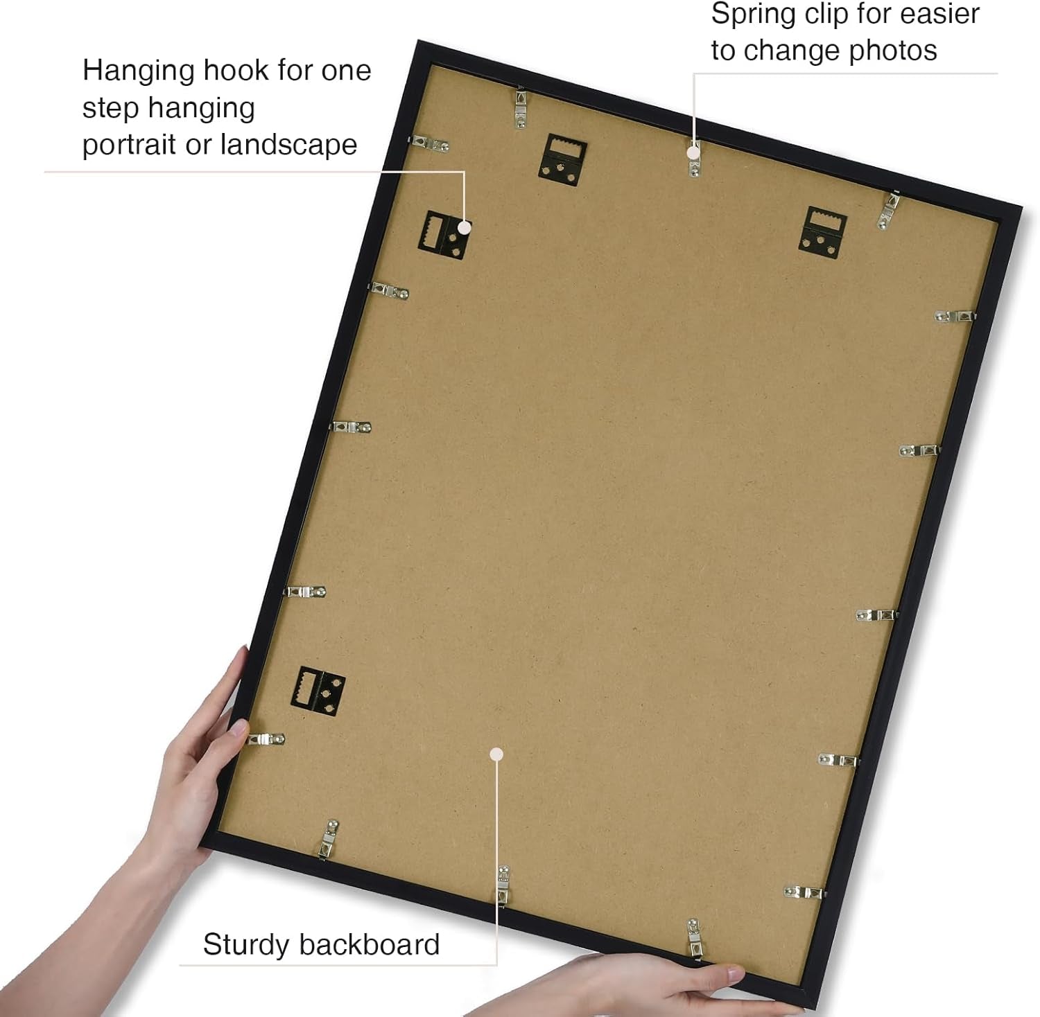 18X24 Picture Frame with Plexiglass - Large Black Poster Frame for Wall Display - Includes 16X20 Mat, Made of Durable PVC Design - 1 Pack