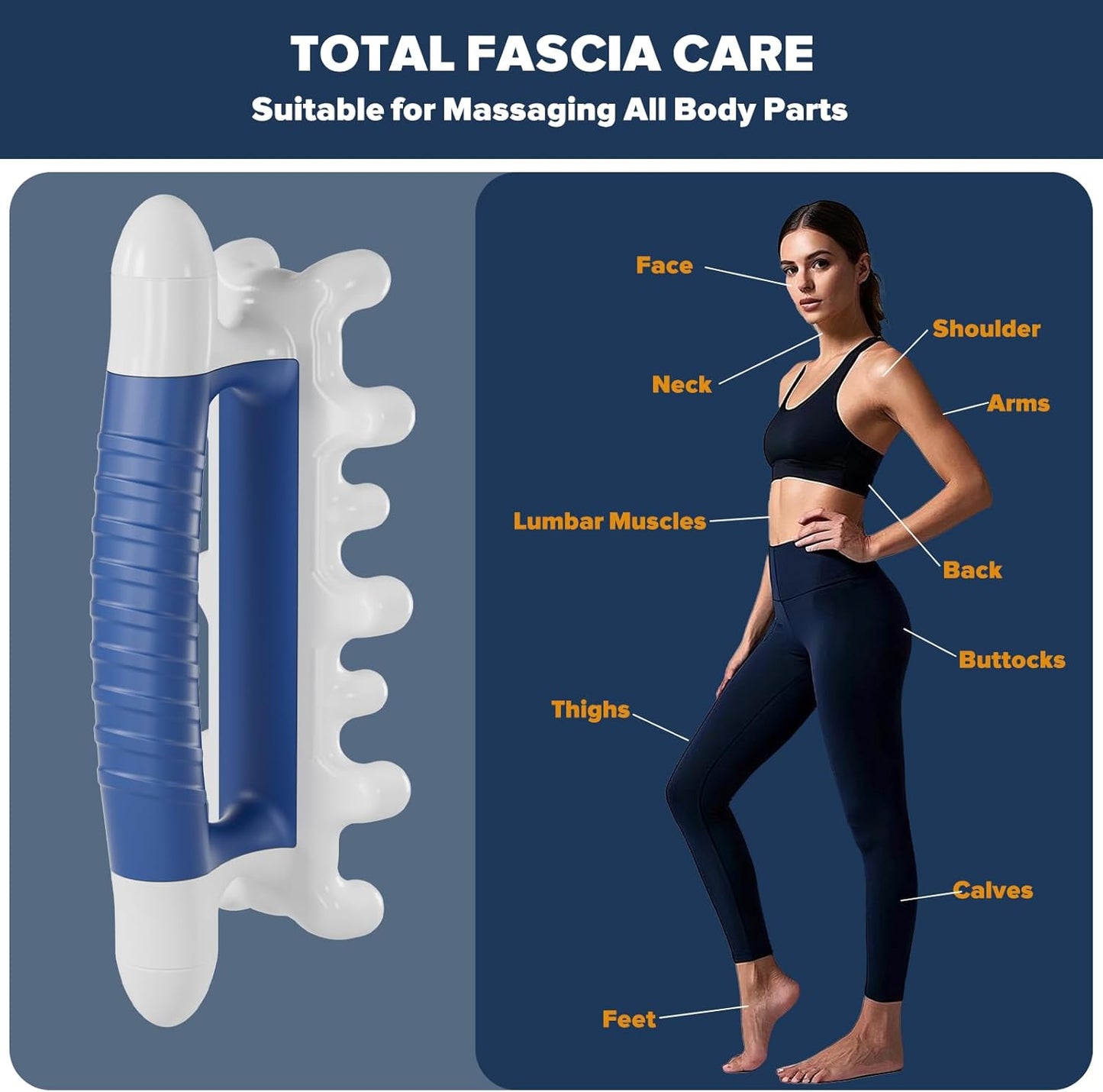 Fascia Massage Tool Blaster for Cellulite - Myofascial Release Tools for Trigger Point, Deep Tissue Lymphatic System Relief, Fascia Blaster for Muscle Knot Recovery & Relaxtion, Full Body Massager