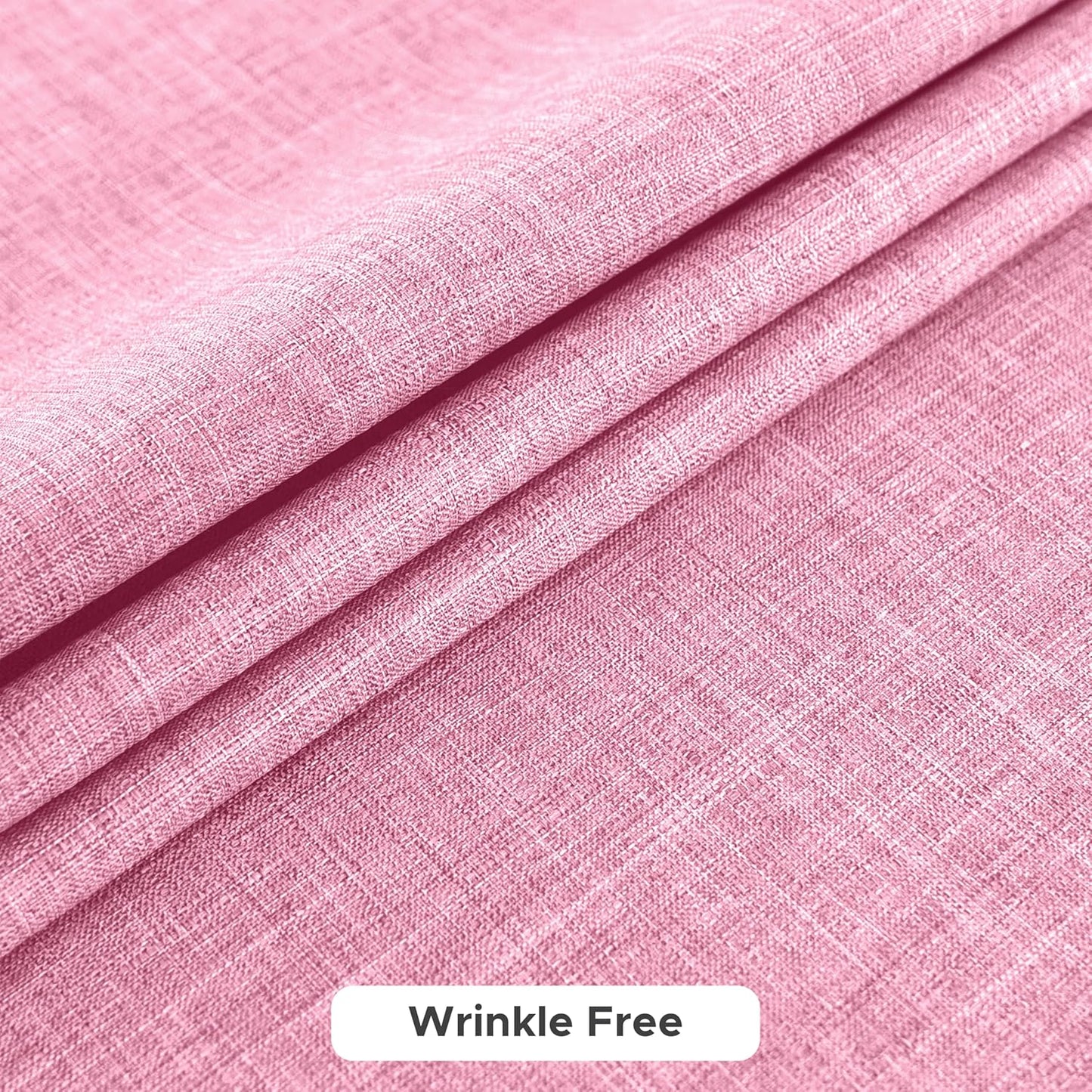 Faux Linen Tablecloths for Rectangle Tables - Water and Stain Resistant Farmhouse Style, Washable Burlap Textured Covers for Dining and Events (2 Pack, 52x70 Inch, Pink)