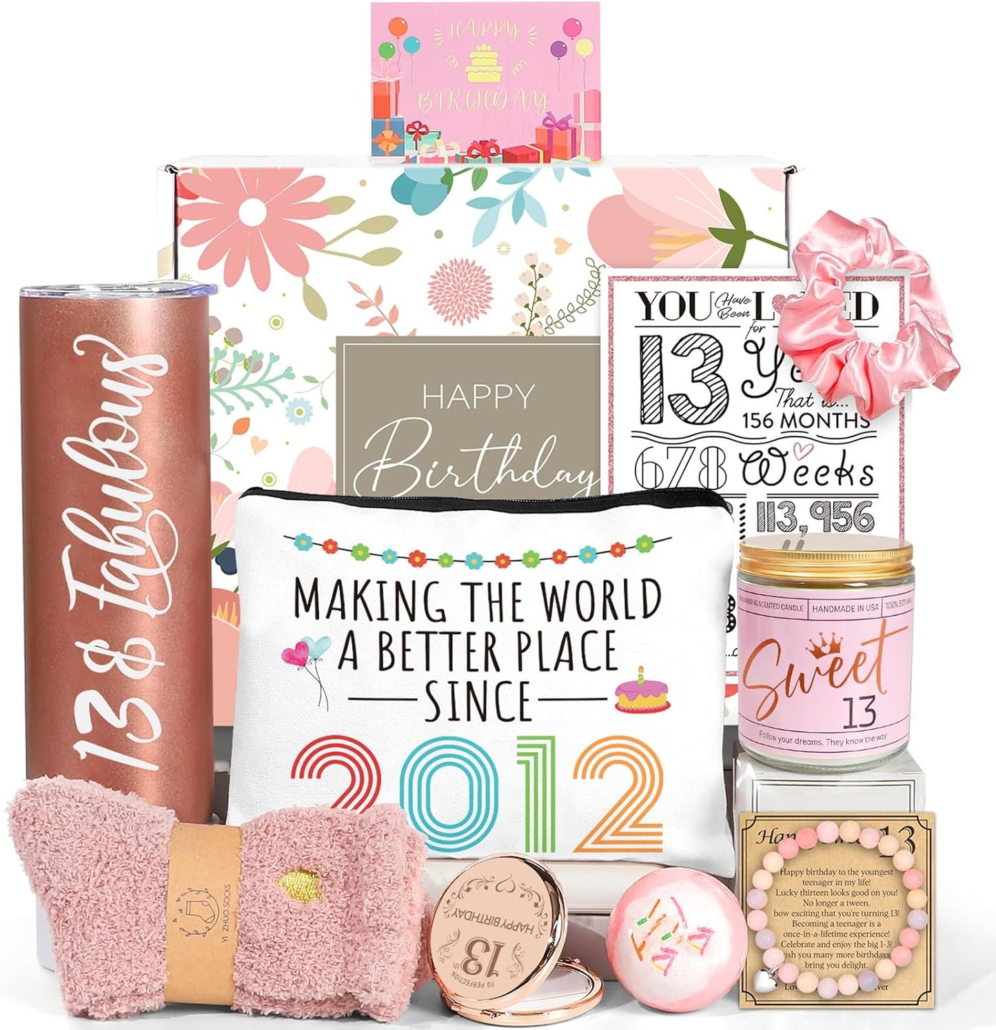 13Th Birthday Gifts for Girls, 13 Year Old Girl Born in 2012 Gifts 10 Pieces Unique 13Th Birthday Gift for Daughter, Niece, Granddaughter, Official Teenager 13 Year Old Bday Gift for Her, Teen Girl