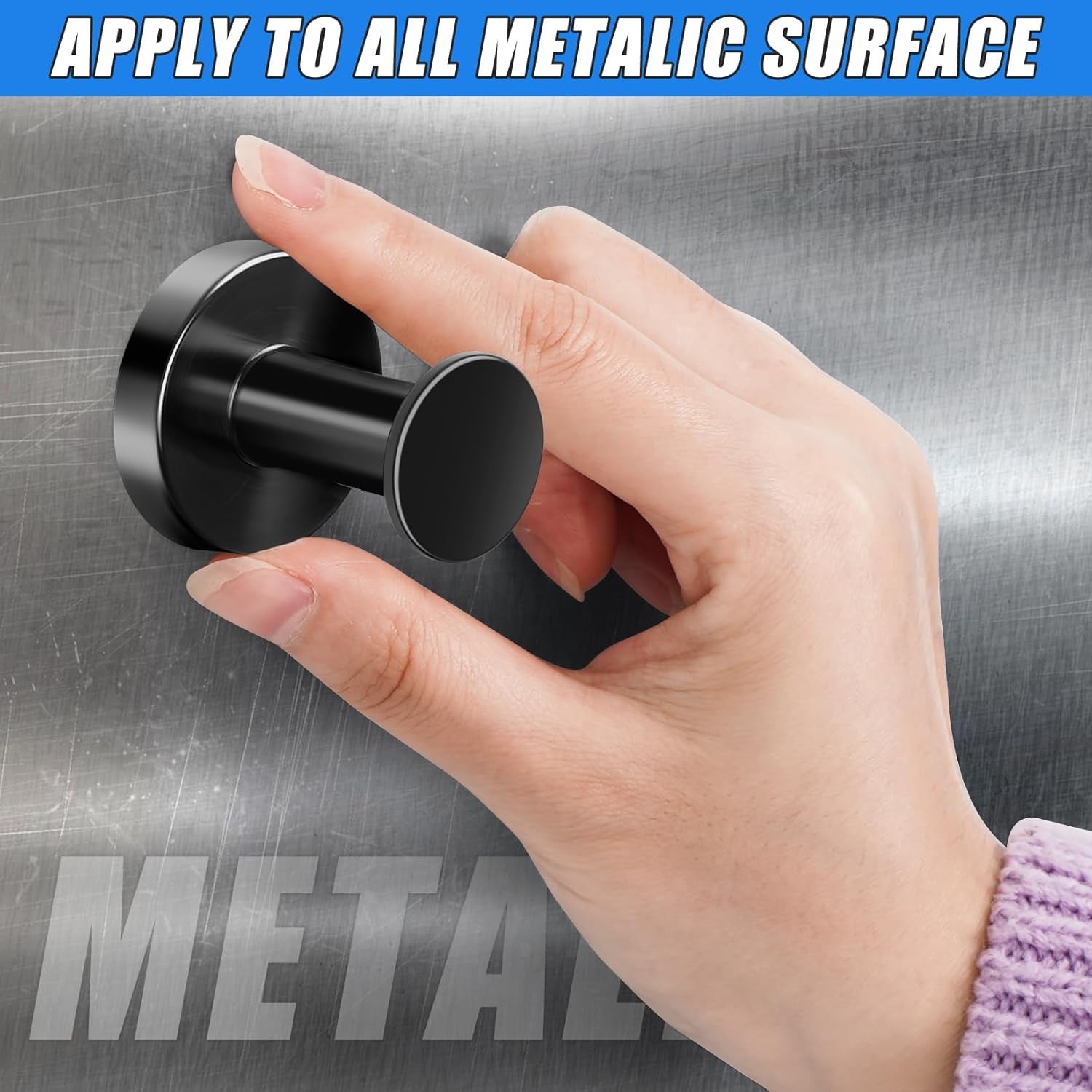 2-Pack 150LBS Heavy-Duty Neodymium N52 Magnetic Hooks for Versatile Hanging Solutions in Cruise, Garage, and Outdoor Use