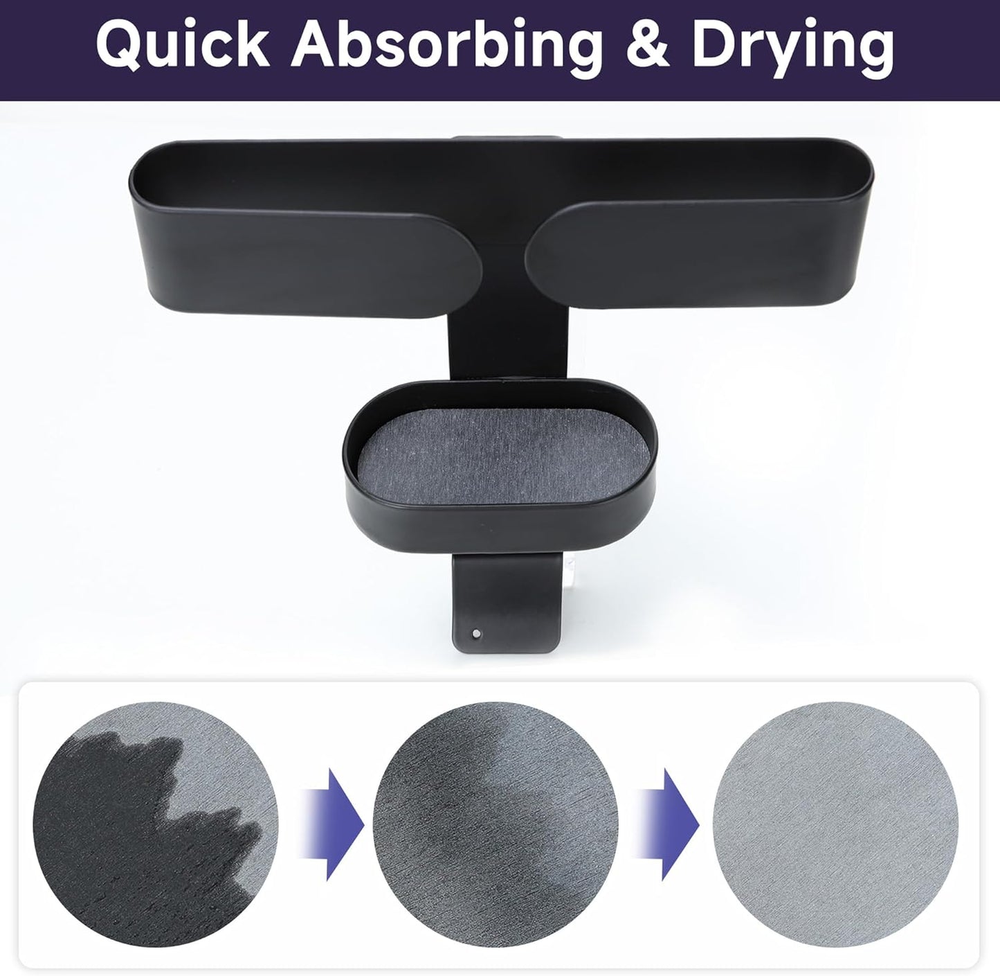 Crock Pot Lid Holder with Fast-Drying Diatomite Stone - Universal Fit for Most Slow Cookers, Space-Saving Cooking Accessory in Black