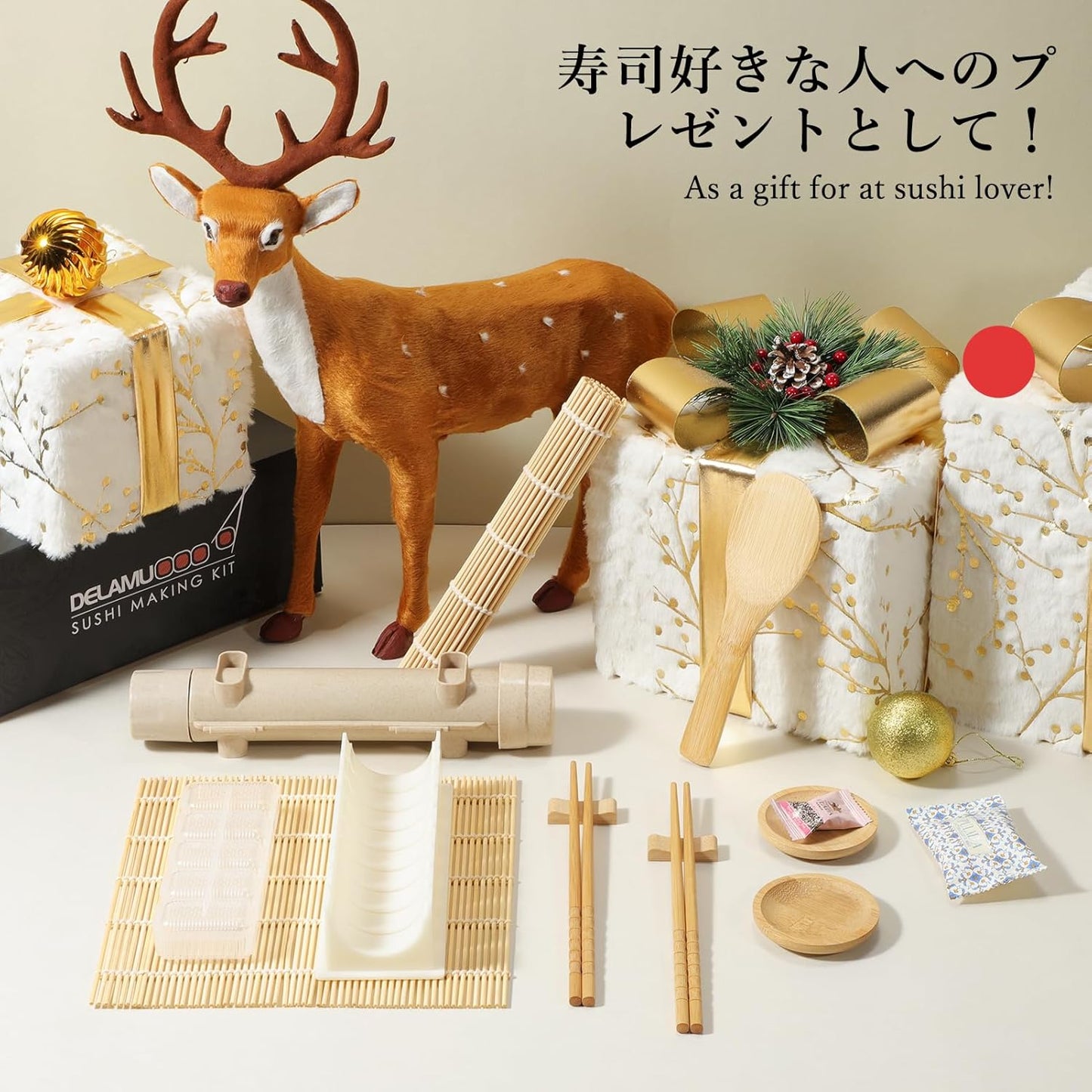 Sushi Making Kit, 20 in 1 Bazooka Roller Kit with Chef’S Knife, Bamboo Mats, Rice Mold, Temaki Sushi Mats, Rice Paddle, Spreader, Chopsticks, Sauce Dishes, Guide Book