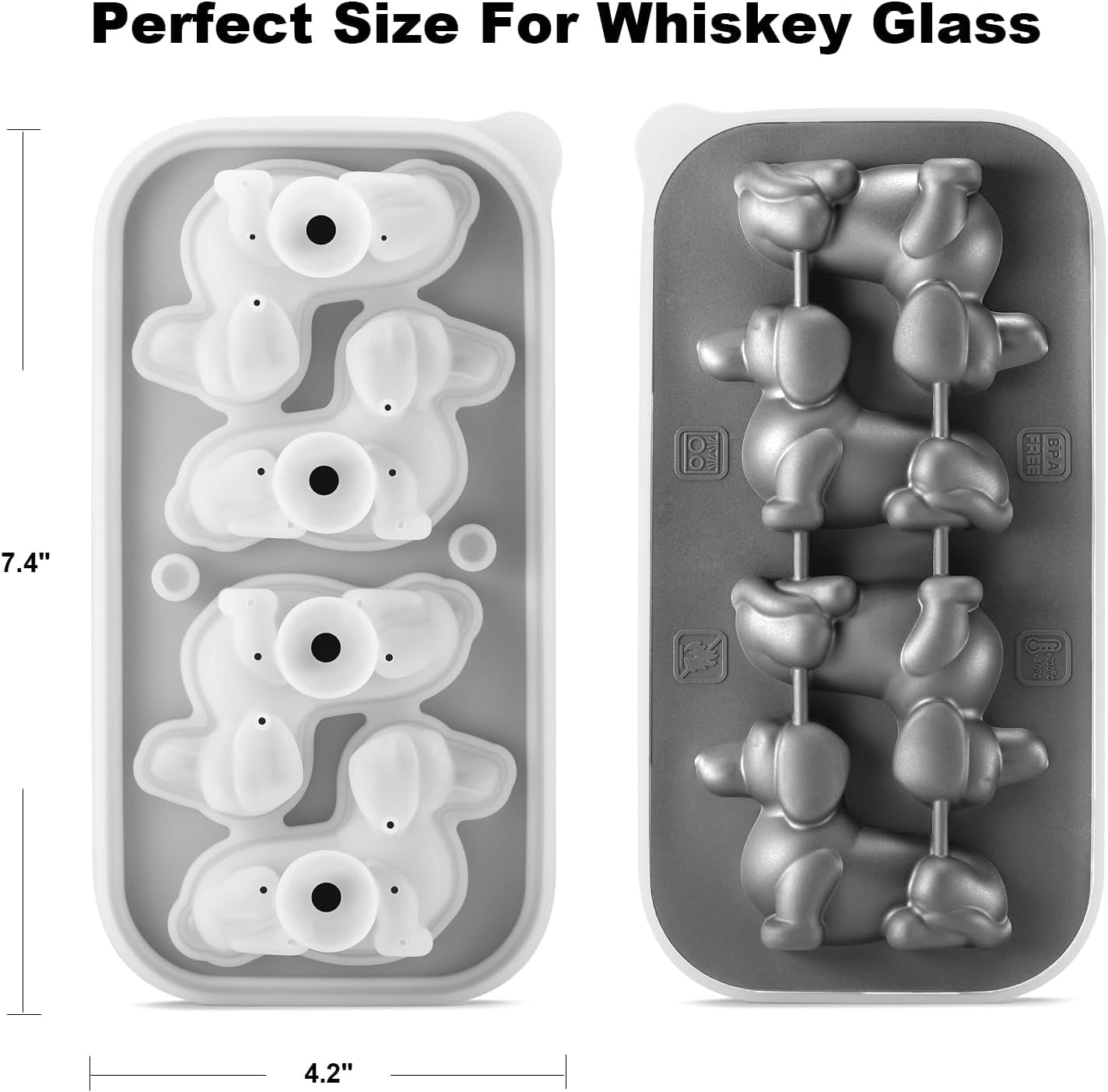 3D Dachshund Dog Ice Cube Mold Fun Shapes, Dachshund Gifts for Women, Cute Large Craft Ice Mold, Big Dog Ice Cube Trays for Whiskey Cocktails Bourbon