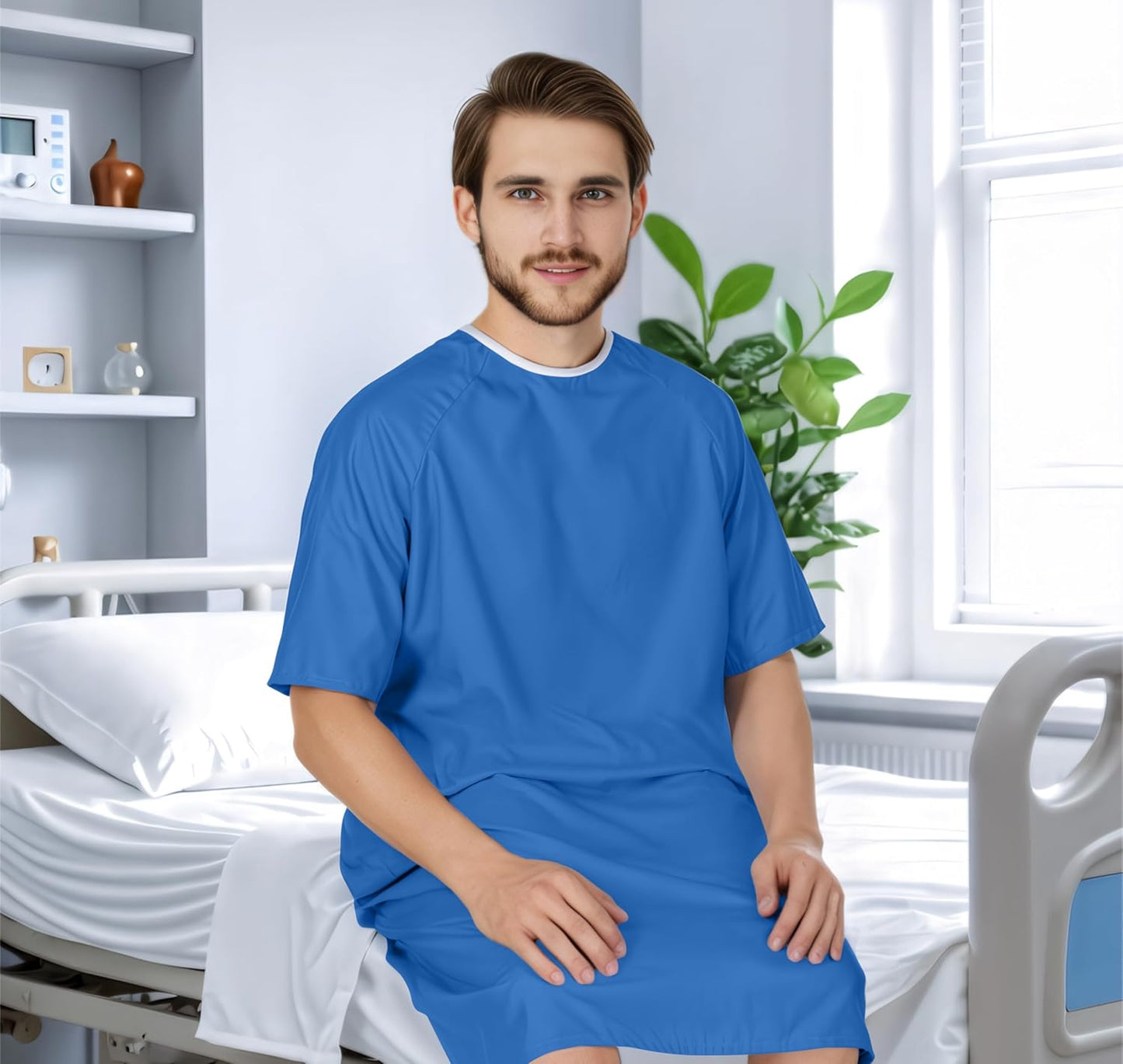 Men'S Hospital Gown Soft and Comfortable Patient Gown